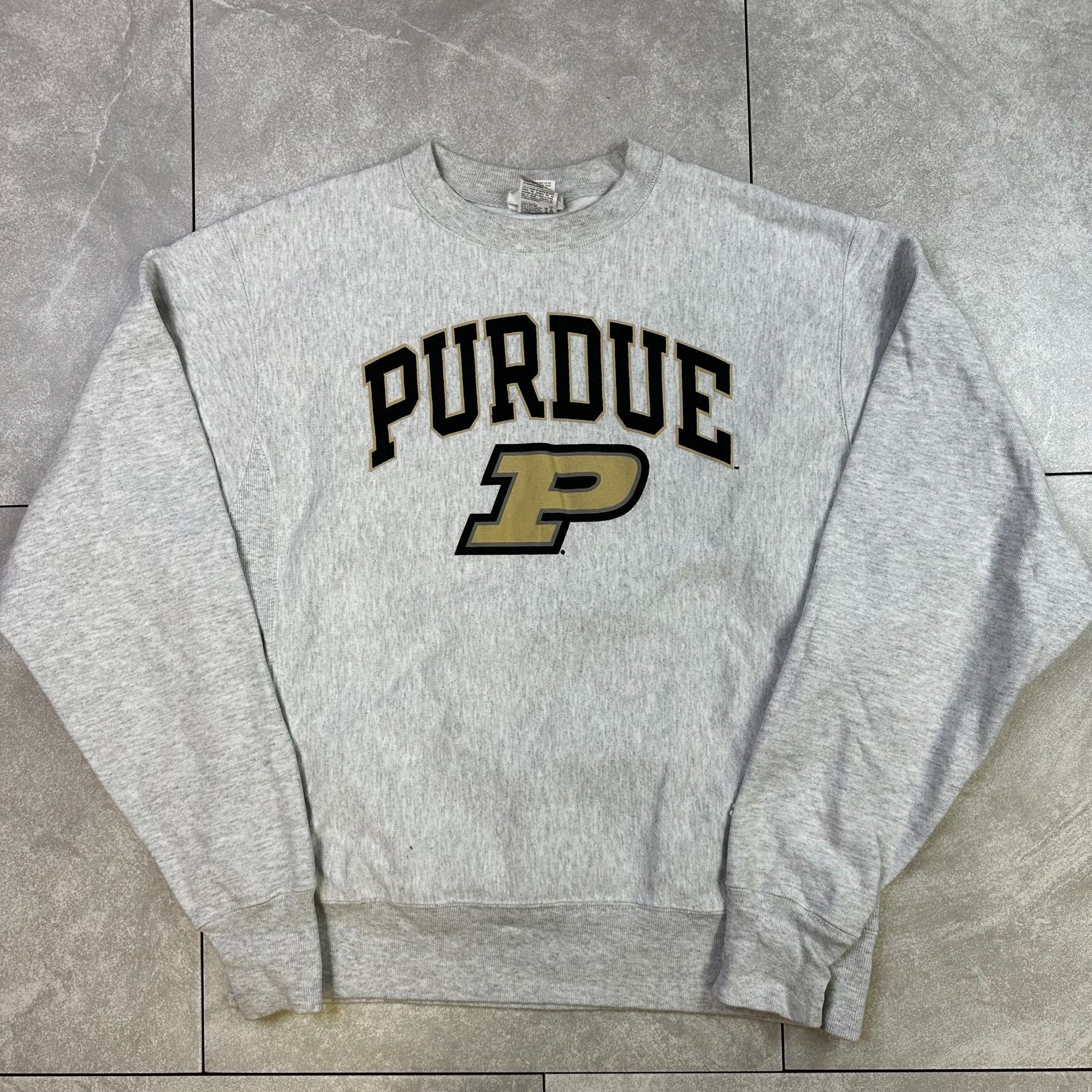 Champion Reverse Weave Purdue University Gray Crewneck Sweatshirt M Cotton Blend