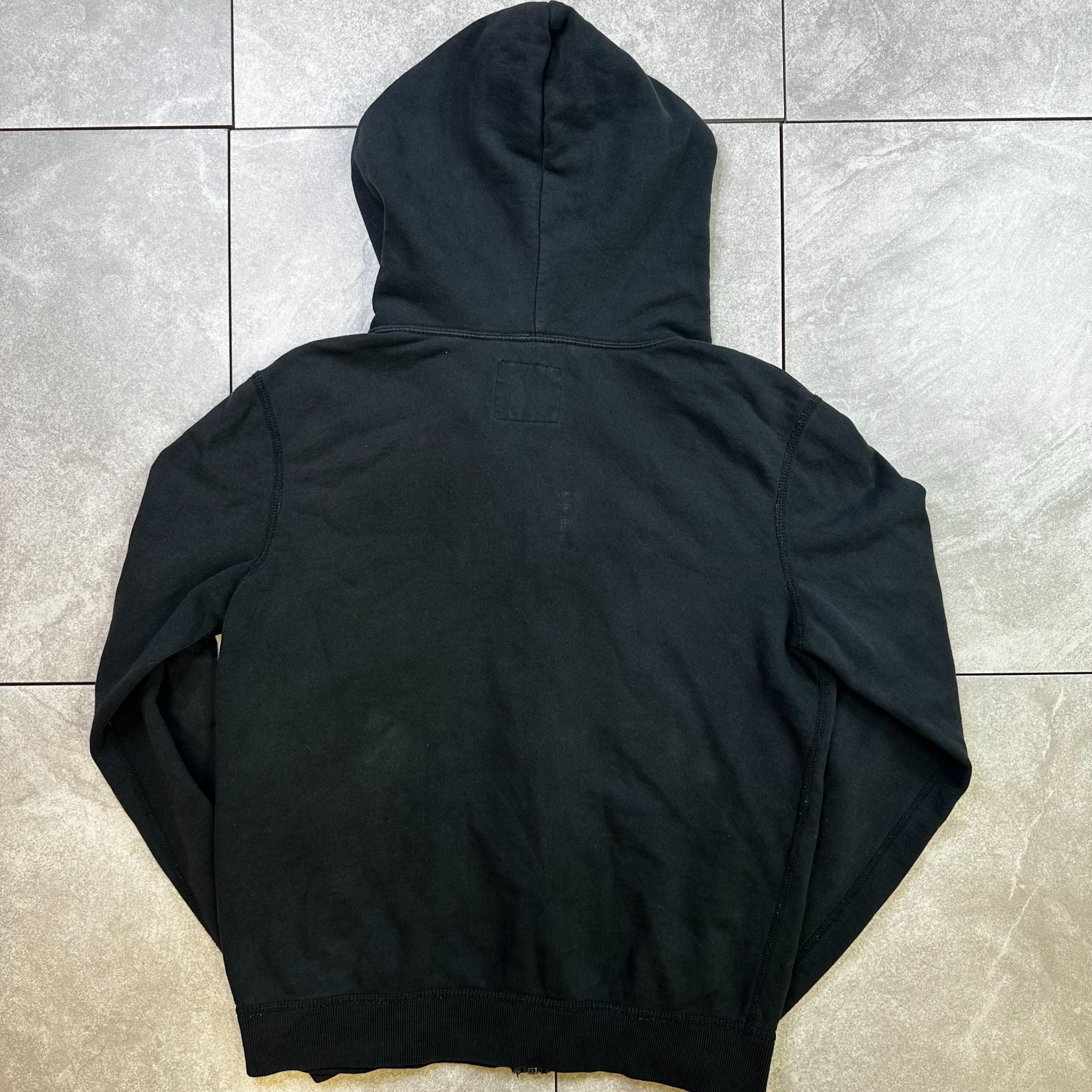 American Eagle Outfitters Black Zip-Up Hoodie With Sequin Logo M Cotton Blend Made In Vietnam