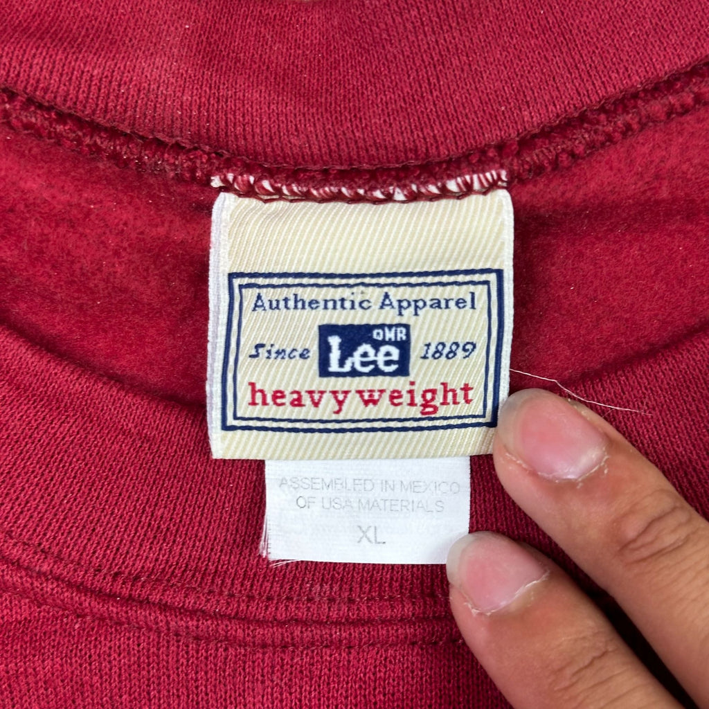 University Of Alabama Crimson Tide Lee Heavyweight Sweatshirt XL Red Graphic Pullover Crewneck