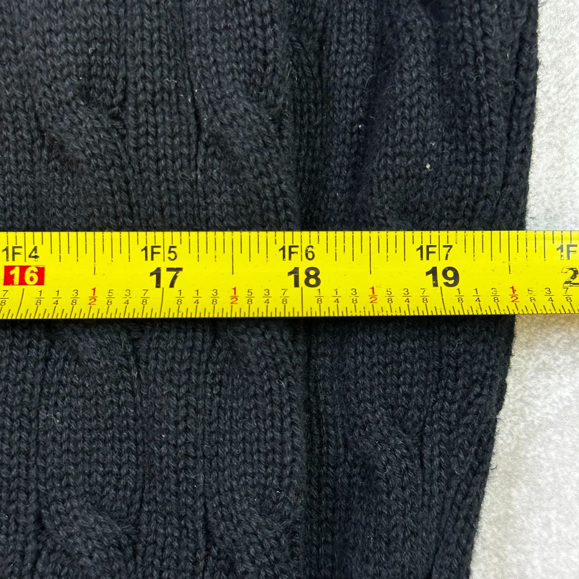 Polo Ralph Lauren XL Black Cable Knit Crewneck Sweater Red Pony Logo 100% Cotton Mens Classic Design