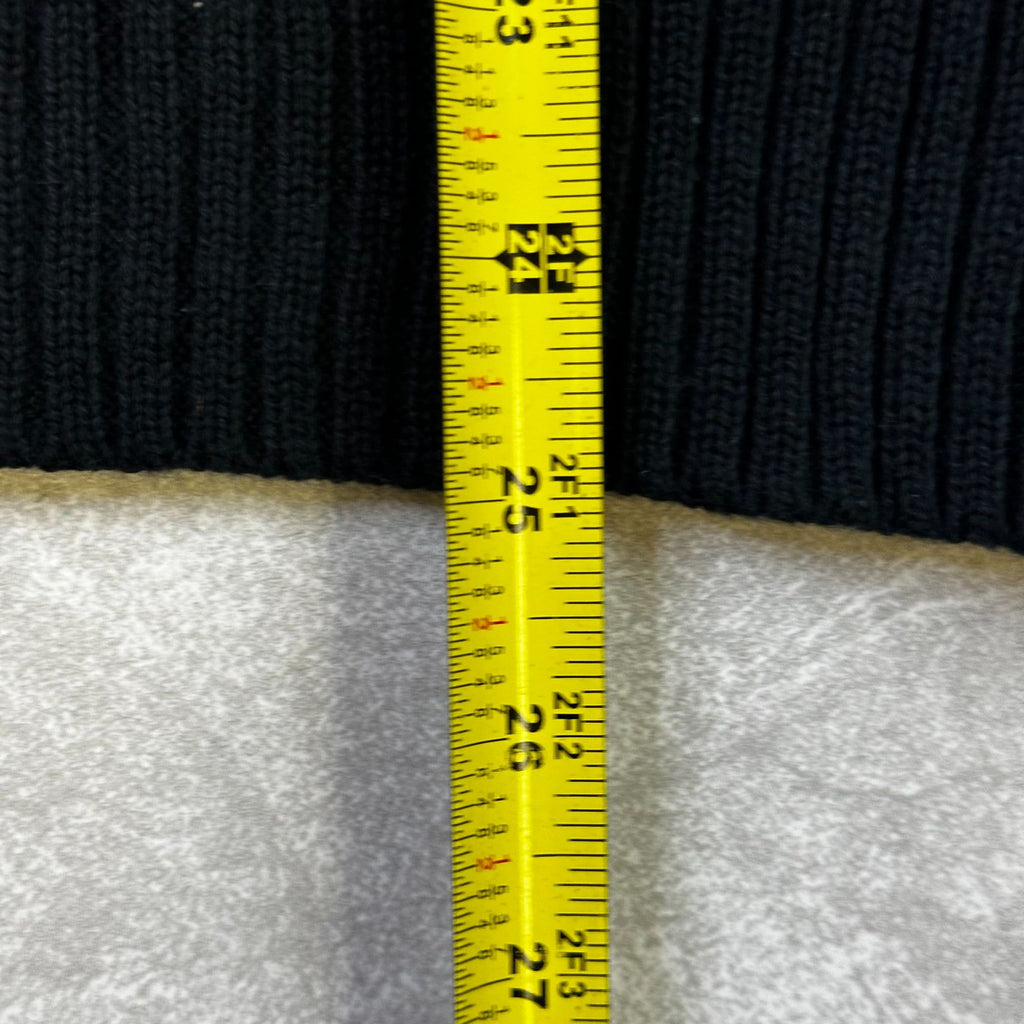 Polo Ralph Lauren XL Black Cable Knit Crewneck Sweater Red Pony Logo 100% Cotton Mens Classic Design