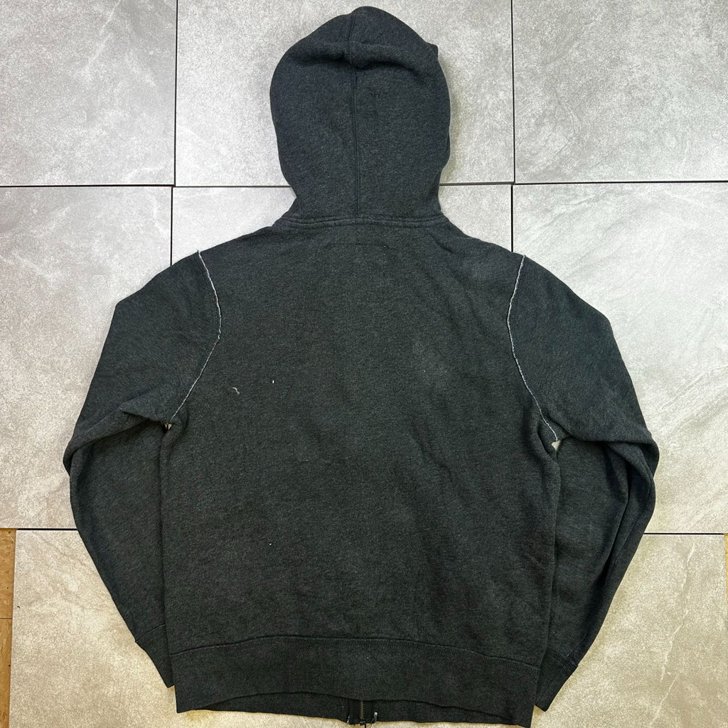 Aeropostale Womens Charcoal Gray Hoodie Sweatshirt S/P Cotton Blend Full-Zip Front Pockets