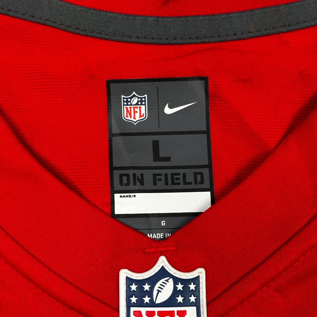 Patrick Mahomes NFL Nike On Field Kansas City Chiefs Red Jersey L Super Bowl LIV Patch