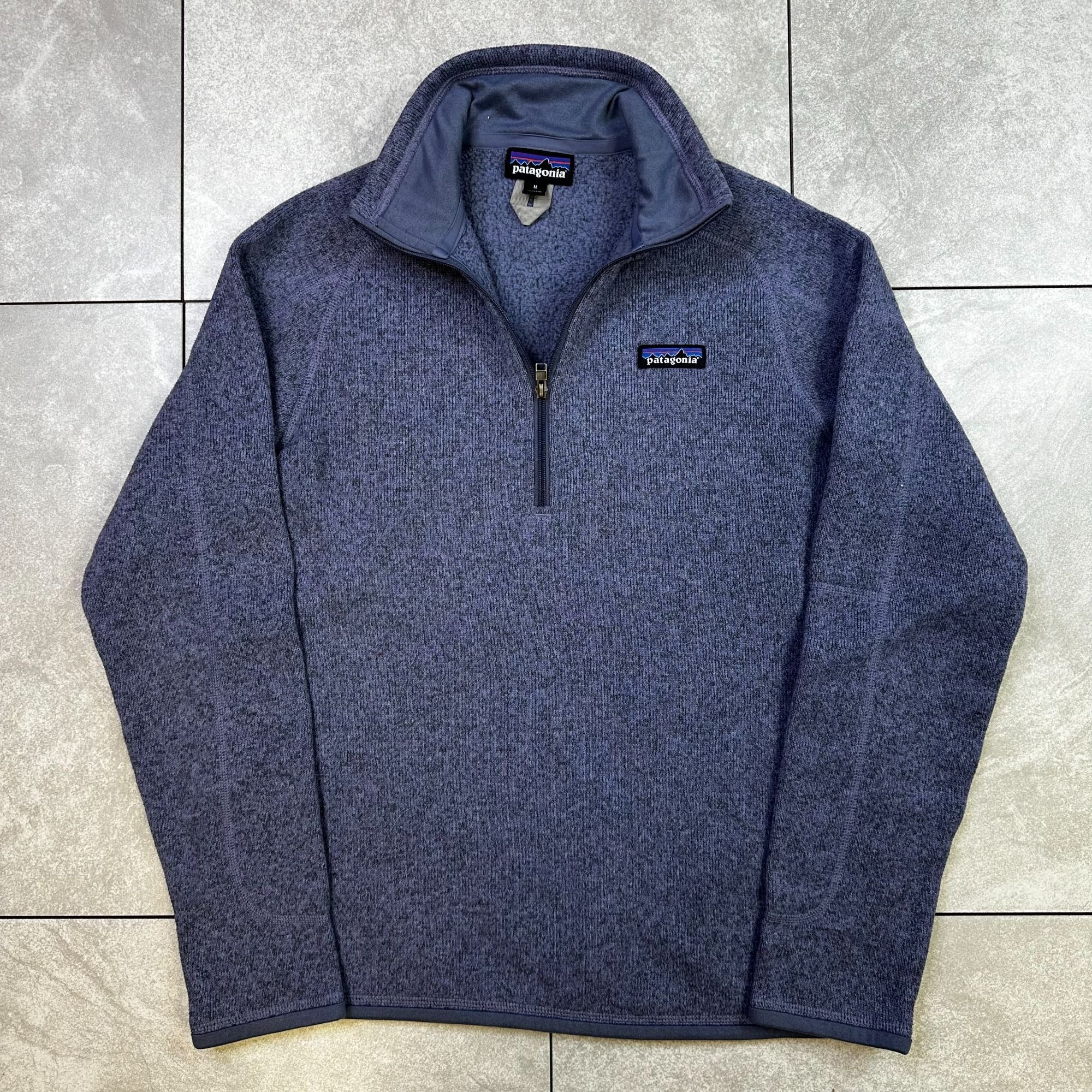 Patagonia Mens M Blue 1/4 Zip Fleece Jacket Warm Soft Outdoor Pullover