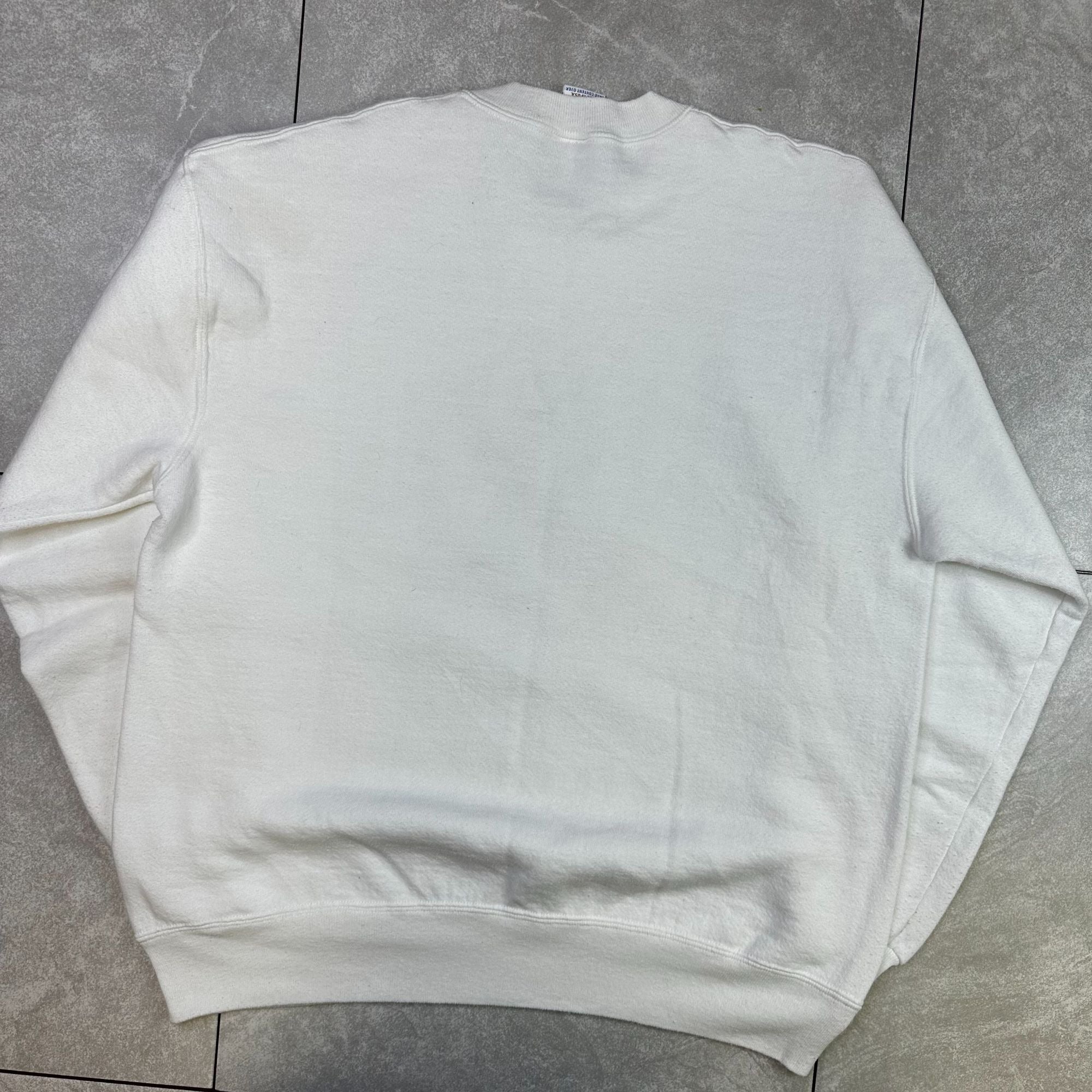 Vintage Russell Athletic University Of Oklahoma Crewneck Sweatshirt XL White Red