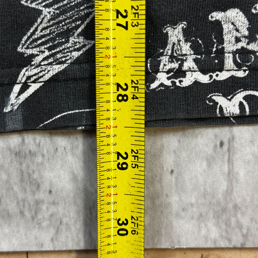 Anchor Blue Allover Print Black Graphic T-Shirt Size XL