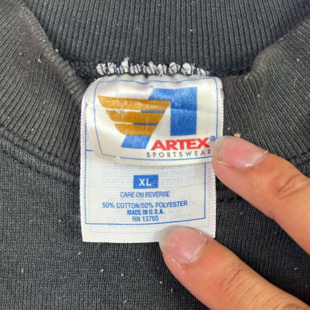 Vintage Pittsburgh Steelers Artex Sweatshirt XL Black Crewneck 50/50 Cotton Polyester Made In USA