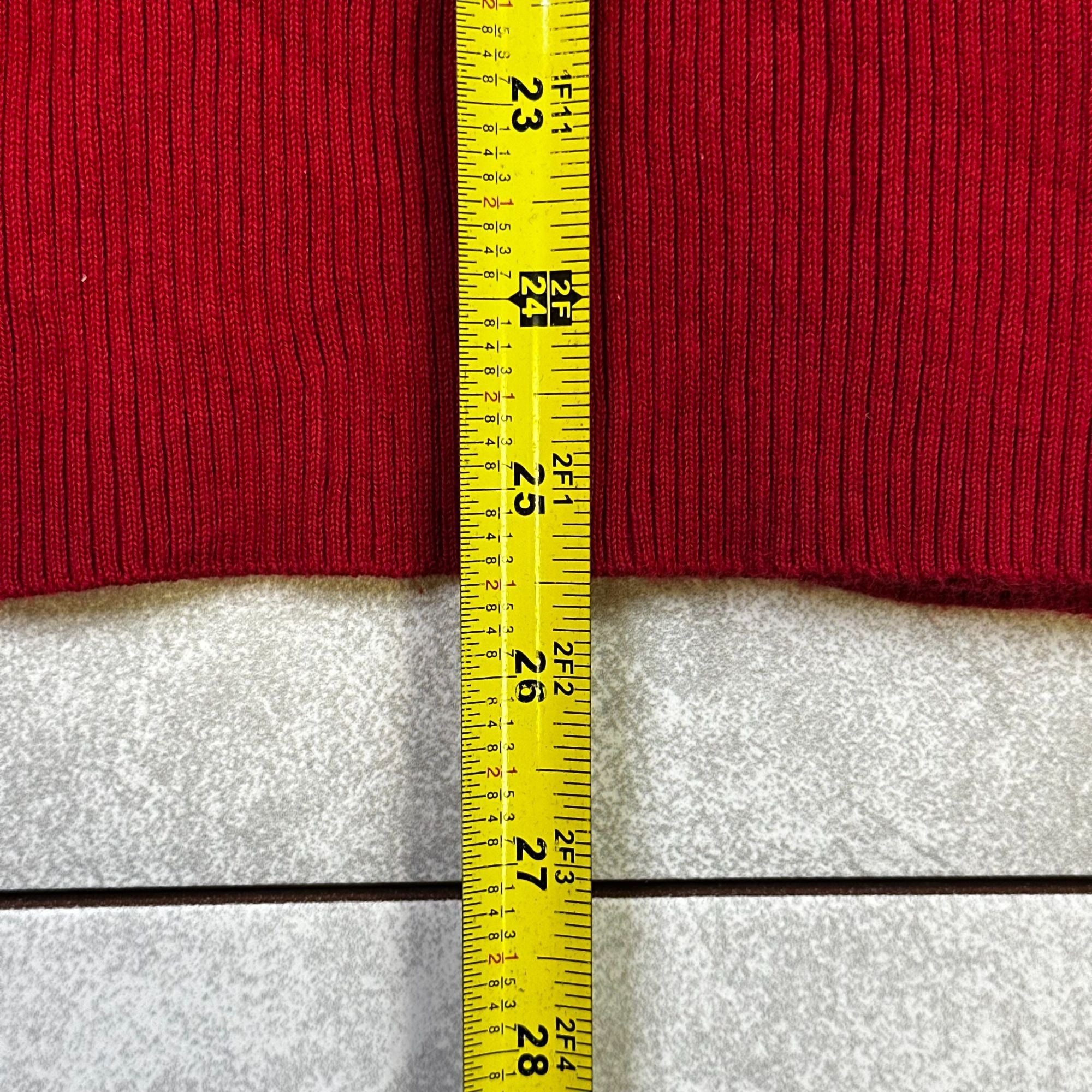 Ralph Lauren Polo Jeans Red Half-Zip Sweater XL Ribbed Knit Cotton Casual Mens Pullover