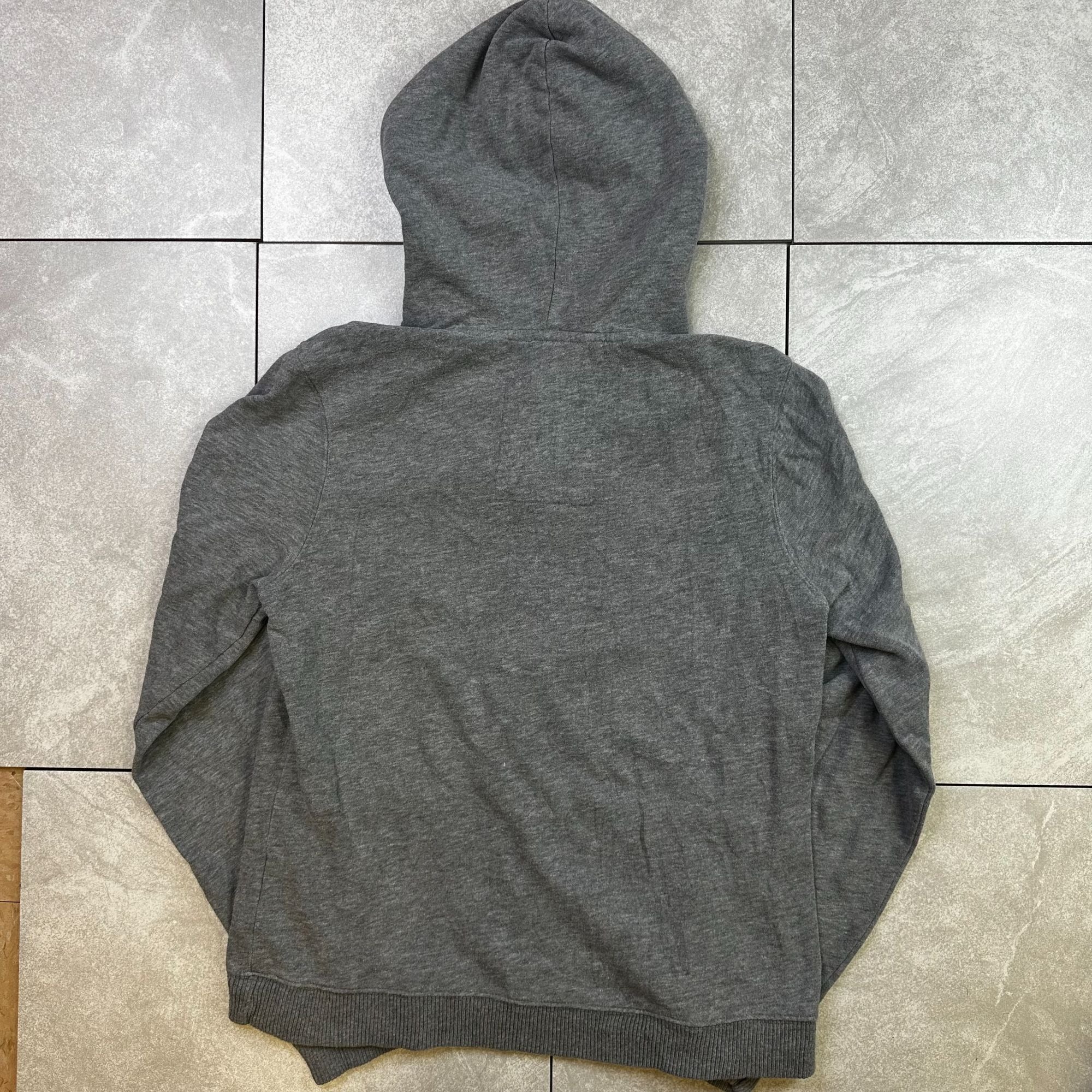 Aeropostale Gray Full-Zip Hoodie With Polka Dot Lined Hood XL Cotton/Polyester Blend