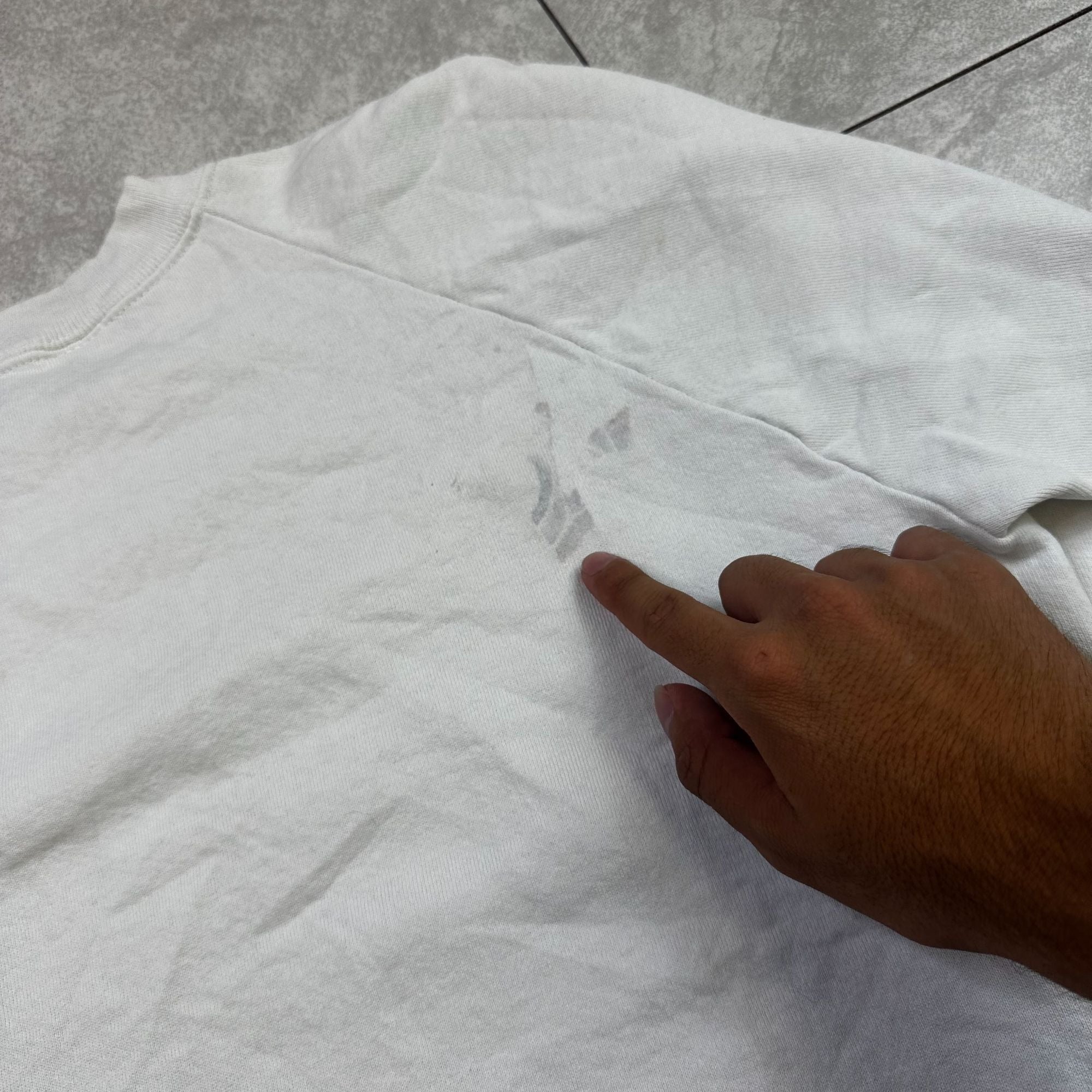 Vintage 90s Jerzees White Sweatshirt With Cats & Fishbowl Graphic Size L