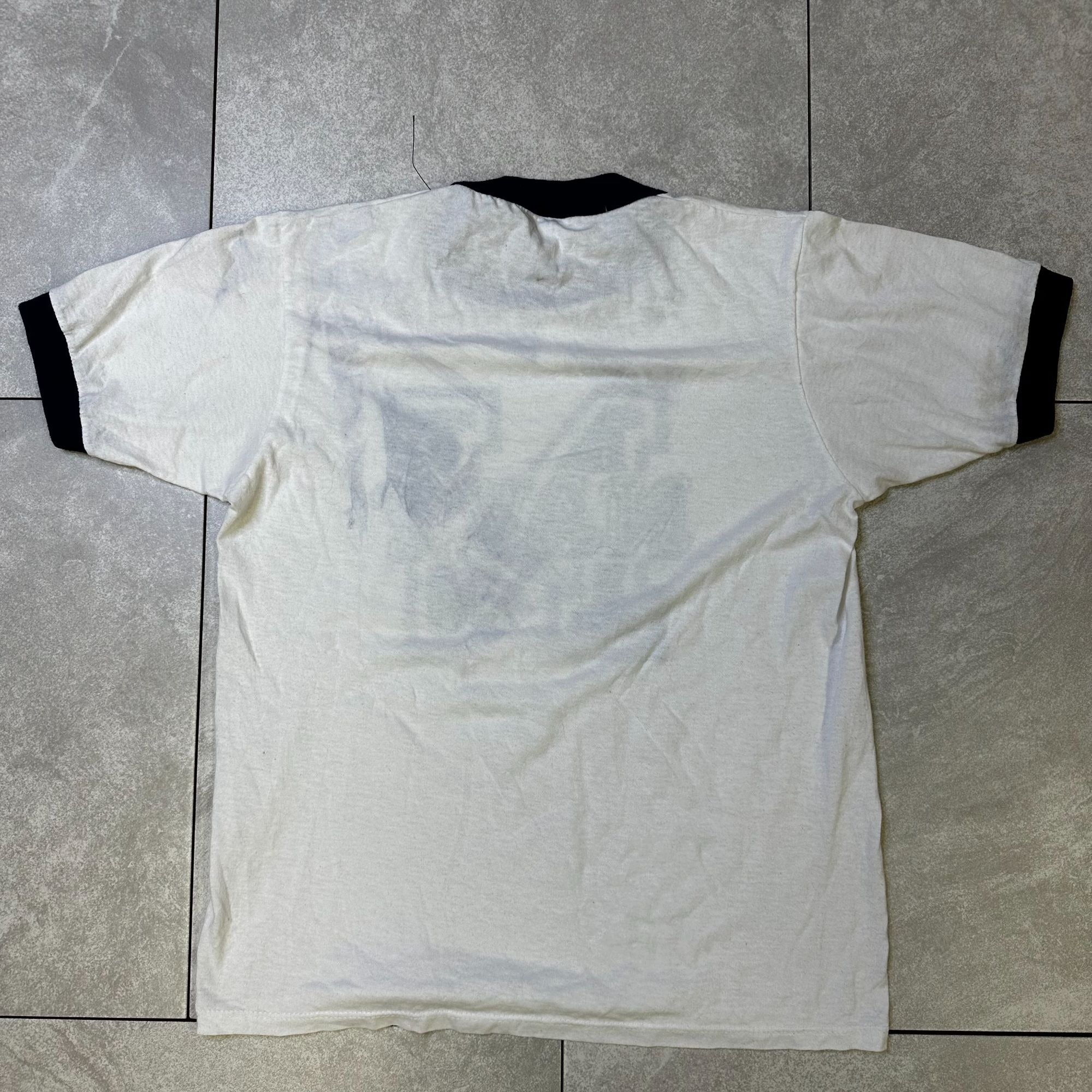 Vintage Soffe Shirts Navy Ringer T-Shirt M 38-40 USA Made Cotton Blend Adult