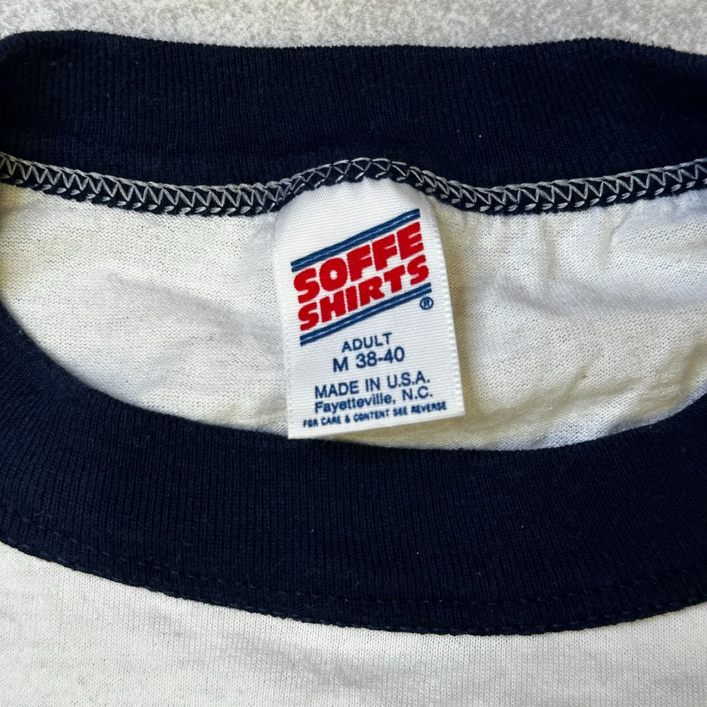 Vintage Soffe Shirts Navy Ringer T-Shirt M 38-40 USA Made Cotton Blend Adult