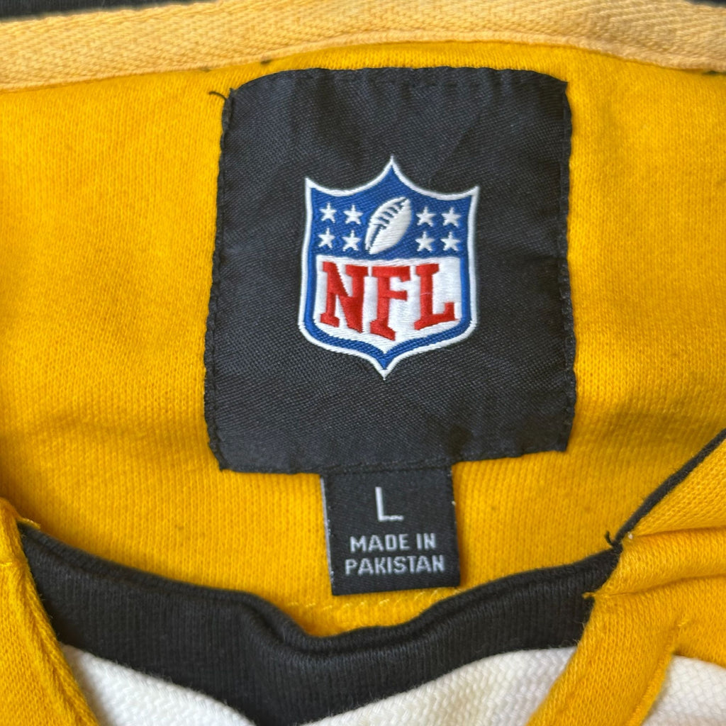 NFL Steelers Yellow & Black Hoodie L With Lace-Up Neck & Kangaroo Pocket