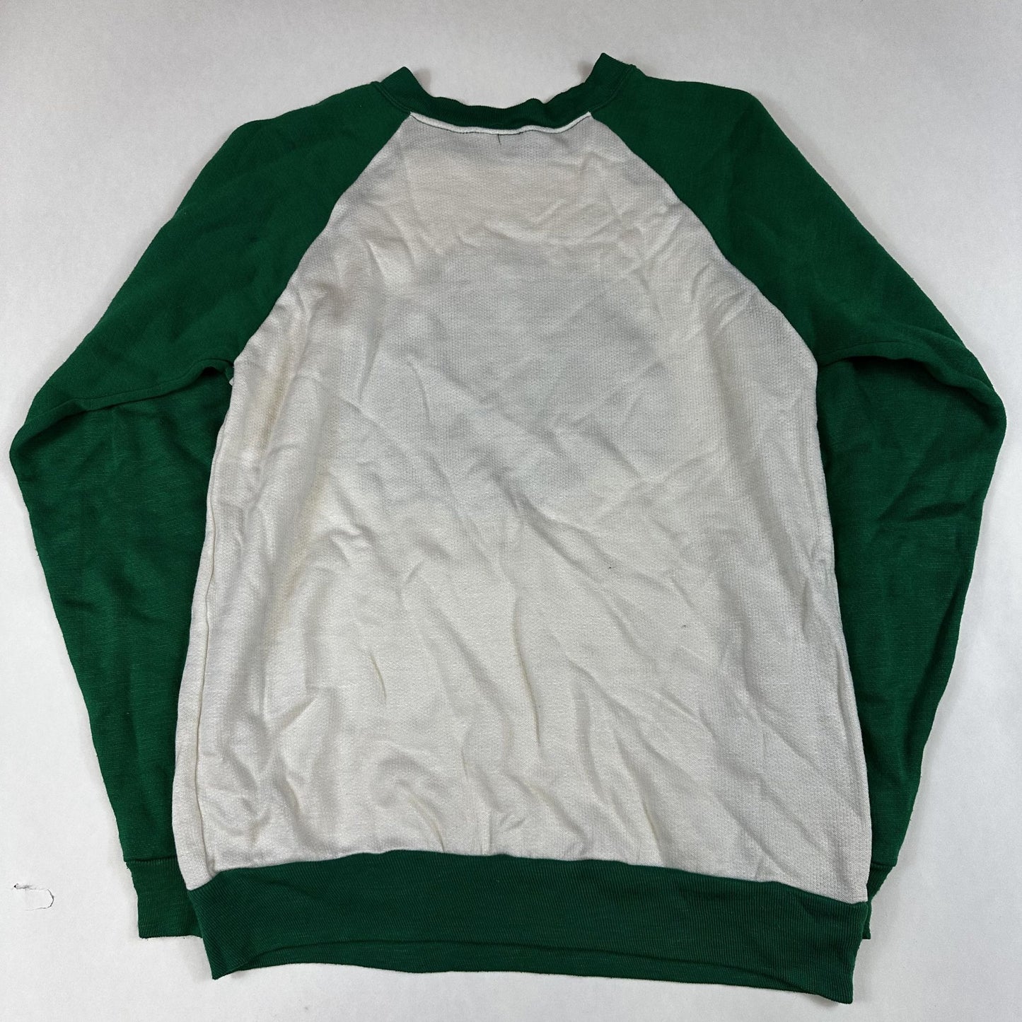 Vintage Philadelphia Eagles Green & White Raglan Sweatshirt XL 18-20 100% Cotton