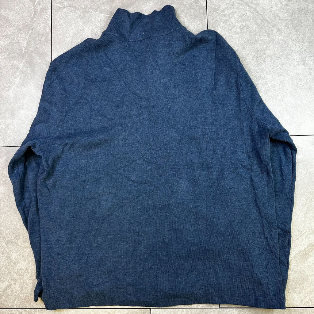 Polo Ralph Lauren XL Blue Quarter-Zip Pullover Sweater Made In Vietnam