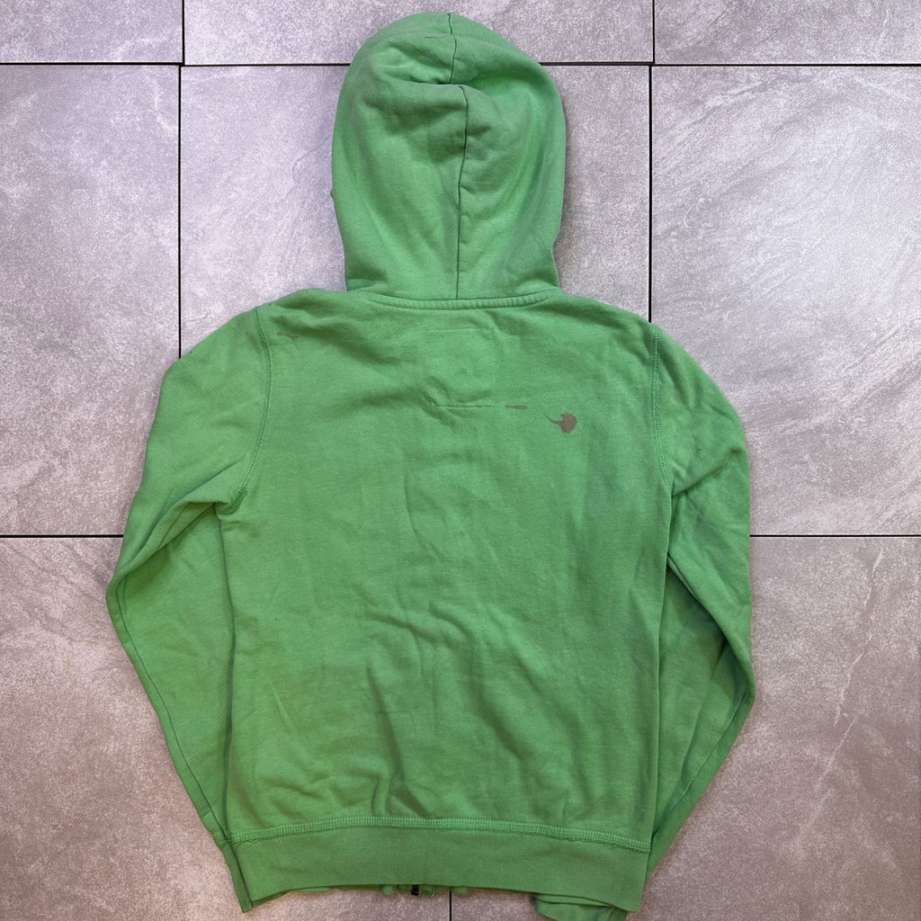 Aeropostale Green Zip-Up Hoodie With New York Graphic Design S/P Cotton/Polyester Blend Casual Wear Hoodie For Women