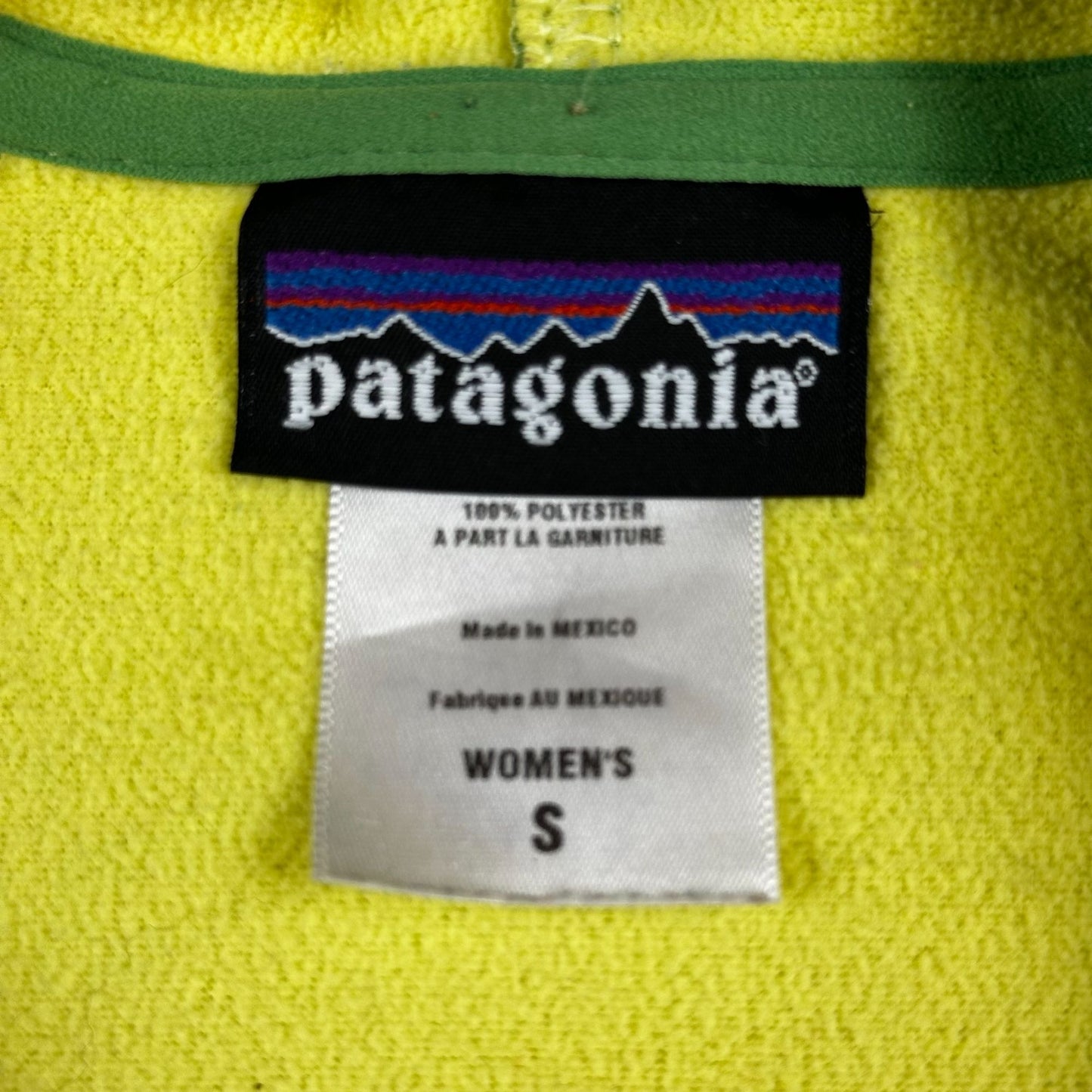 Patagonia Womens S Green Hooded Full-Zip Jacket 100% Polyester Casual Outdoor Wear