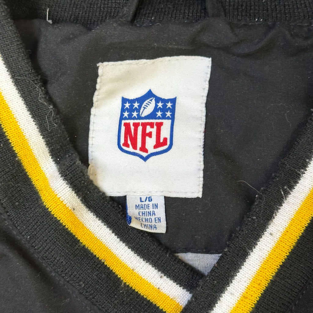 NFL Pittsburgh Steelers Pullover Jacket L/G Black & Yellow V-Neck Long Sleeve
