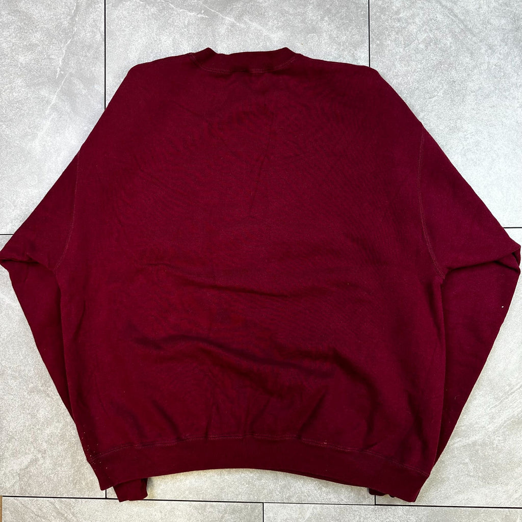 Virginia Tech Sweatshirt XL Fruit Of The Loom Super Cotton Maroon Pullover Crewneck 90% Cotton 10% Polyester