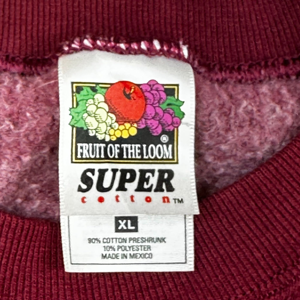 Virginia Tech Sweatshirt XL Fruit Of The Loom Super Cotton Maroon Pullover Crewneck 90% Cotton 10% Polyester