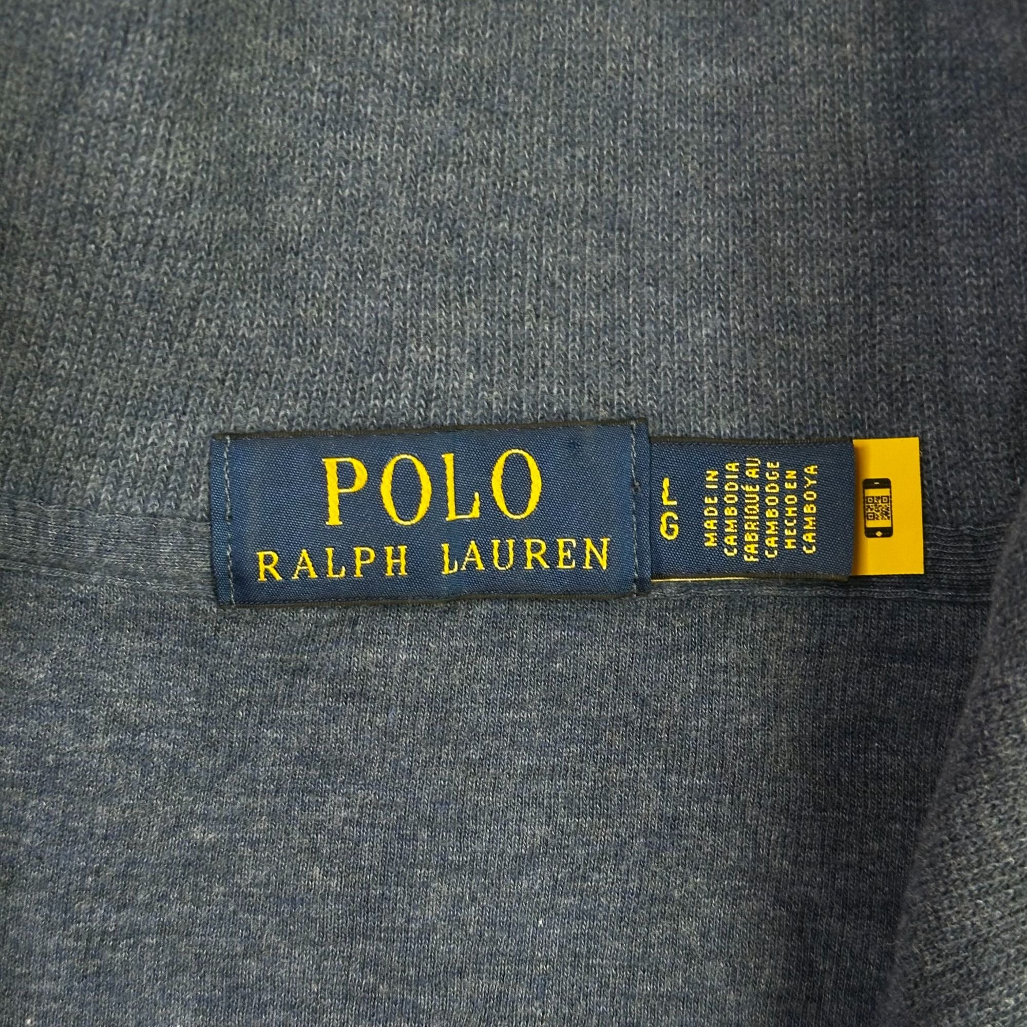 Polo Ralph Lauren Navy Blue Cotton 1/4 Zip Pullover Sweater Mens M