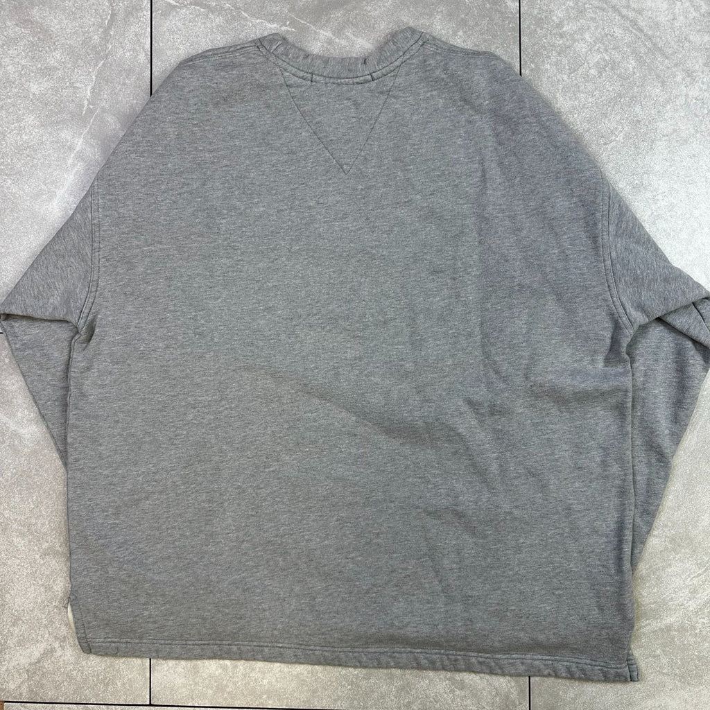 Tommy Jeans Gray Crewneck Sweatshirt L Logo Cotton Blend