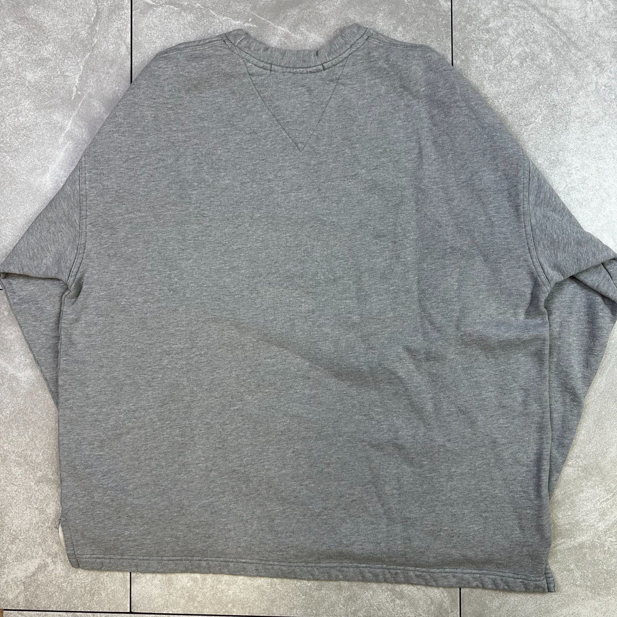 Tommy Jeans Gray Crewneck Sweatshirt L Logo Cotton Blend