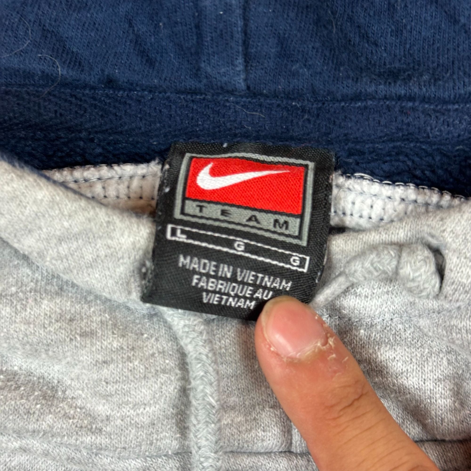 Nike Team Penn State Hoodie L Gray & Navy Pullover Sweatshirt Made In Vietnam