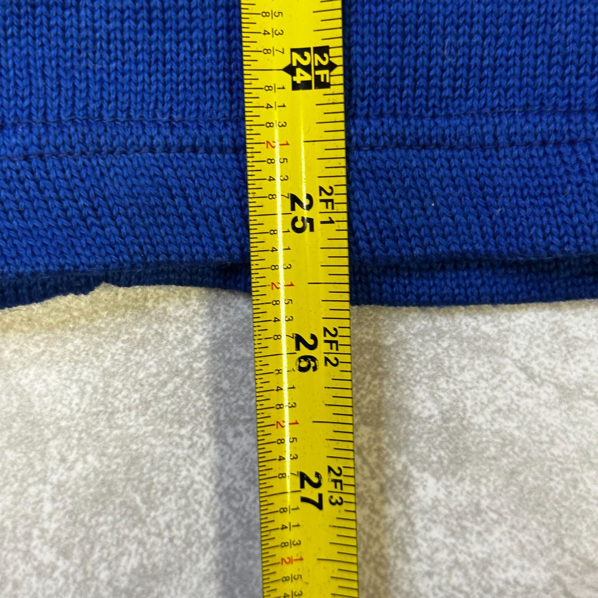 Vintage Fab-Knit "L" Letterman Sweater Blue Wool 38L Athletic Cardigan