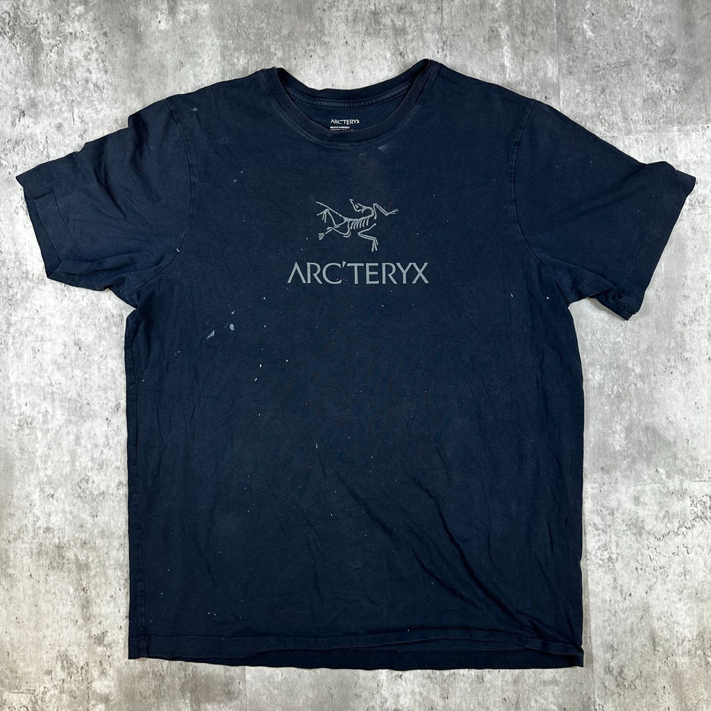 ArcTeryx Mens L/G Navy Blue Cotton Crewneck T-Shirt With Logo Graphic