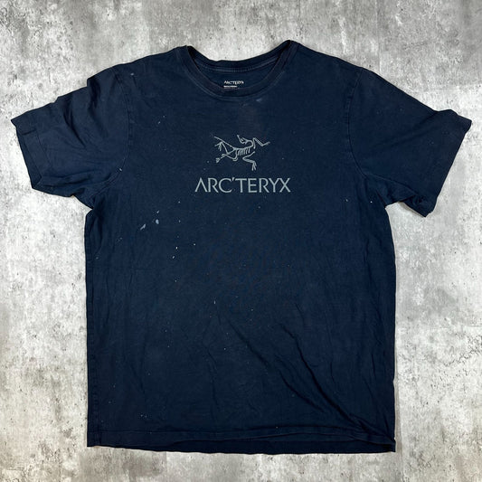 ArcTeryx Mens L/G Navy Blue Cotton Crewneck T-Shirt With Logo Graphic
