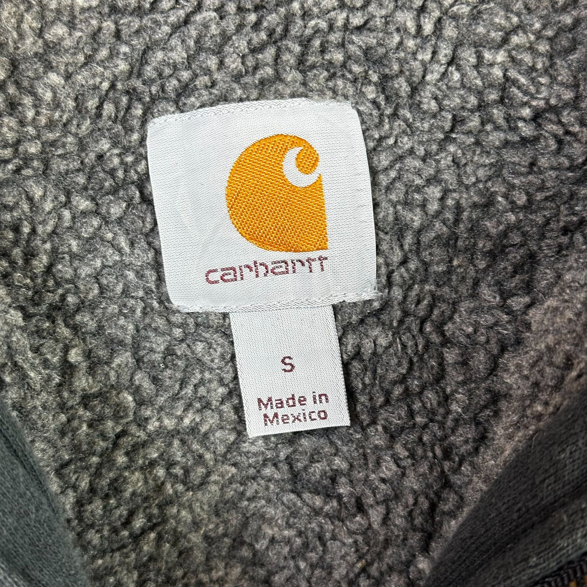Carhartt Mens S Black Full-Zip Hoodie With Sherpa Lining Made In Mexico
