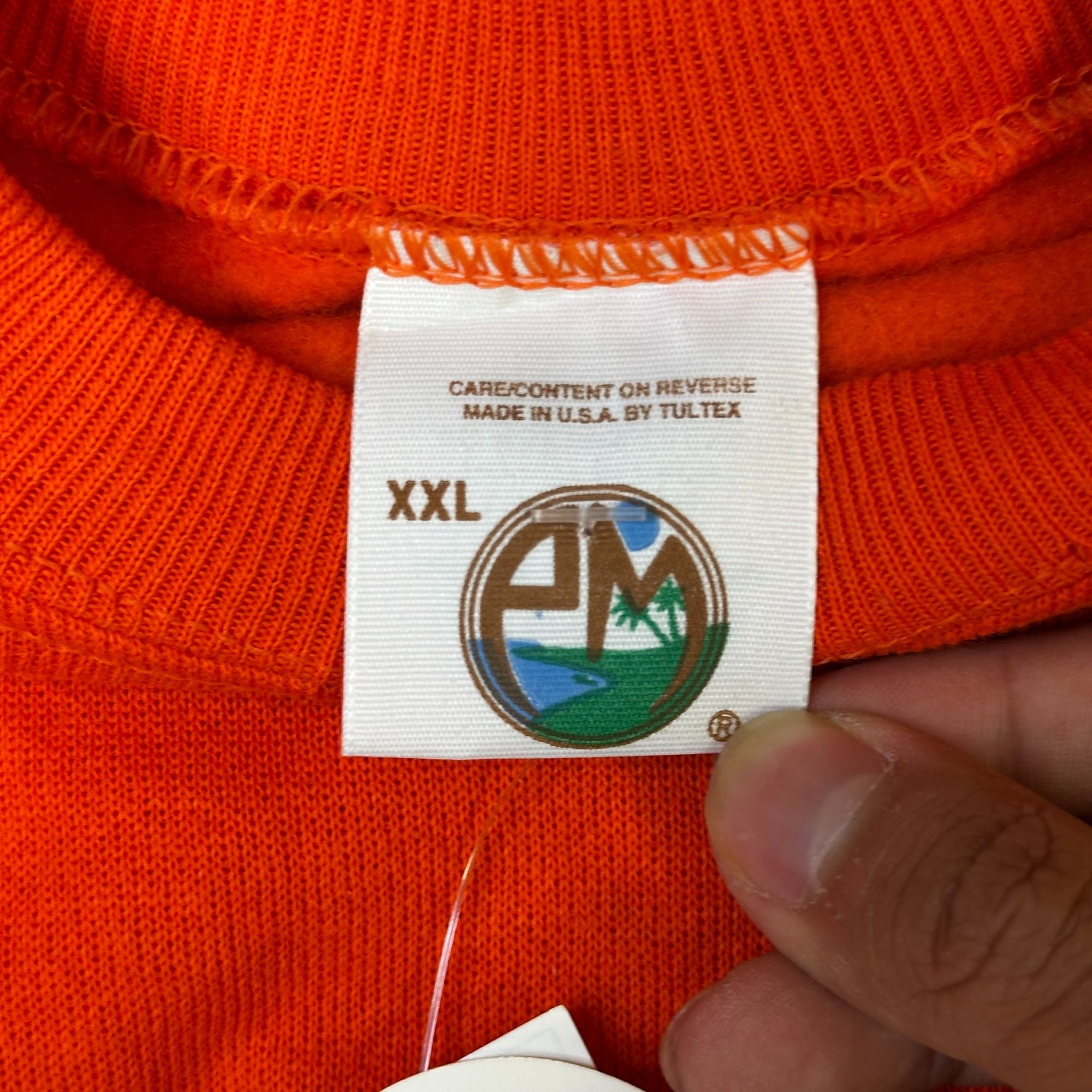 Vintage Miami Red Crewneck Sweatshirt XXL Tultex Made In USA Orange Raglan Sleeves College Sportswear 90s