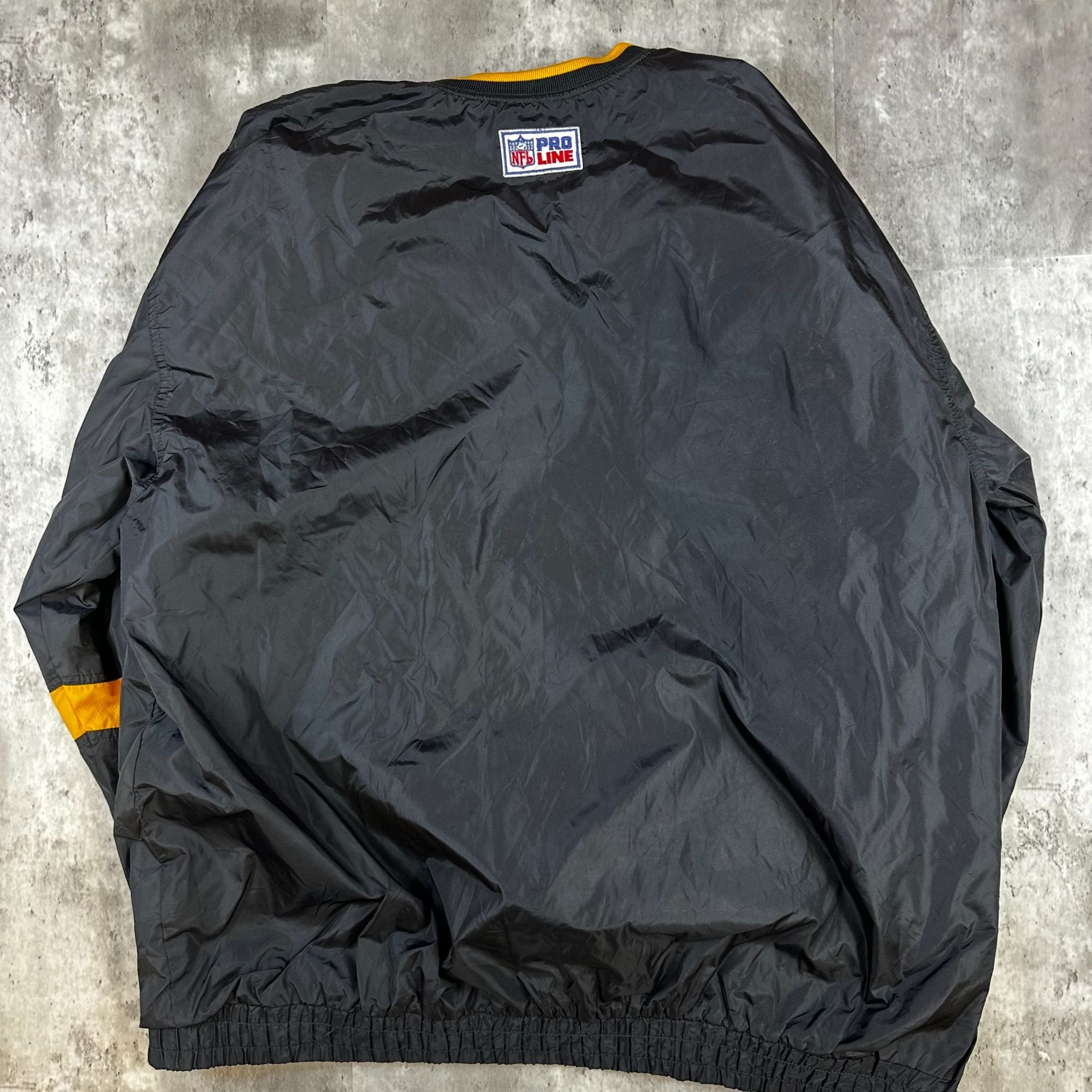 NFL Pro Line Pittsburgh Steelers Pullover Jacket XL Black & Yellow Windbreaker Nike Logo