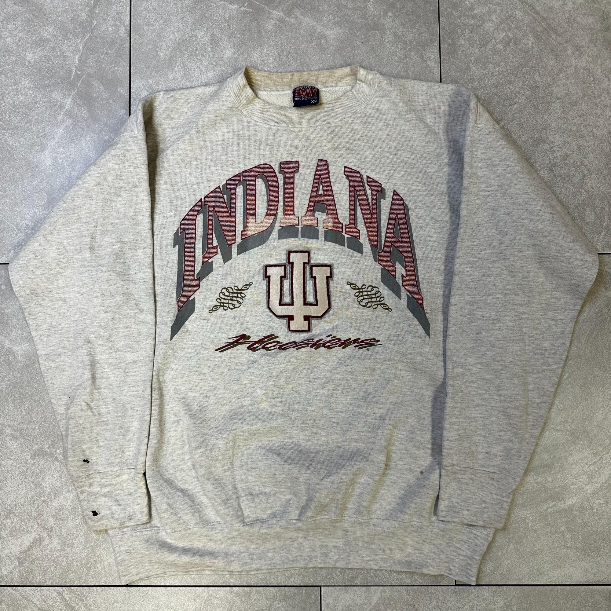 Vintage Savvy Trau & Loevner Indiana Hoosiers Sweatshirt XL Gray Crewneck