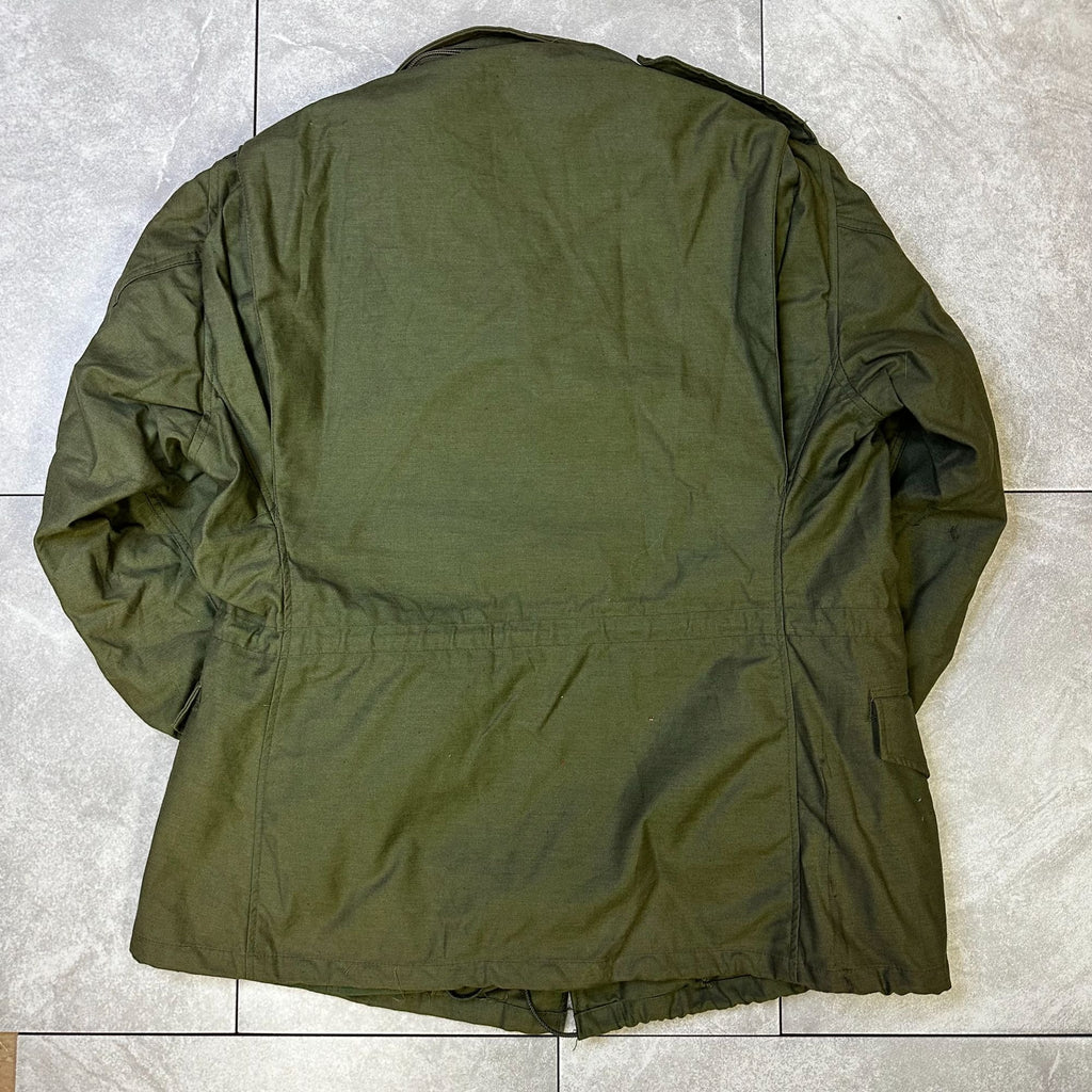 Vintage Military Cold Weather Field Coat Medium Regular Olive Green Cotton Blend
