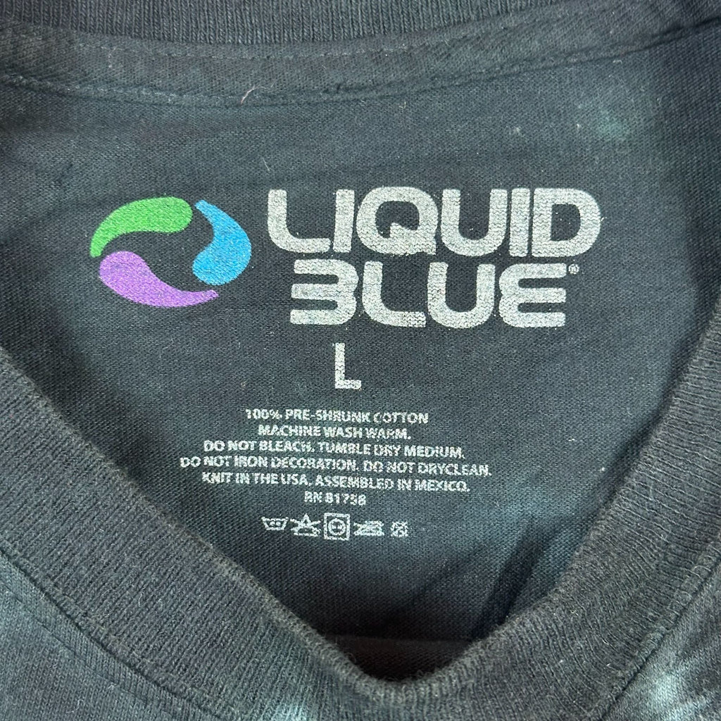 Colorado Rockies Liquid Blue Tie-Dye T-Shirt L 100% Cotton V-Design Front & Back Pre-Shrunk Graphic Tee MLB Licensed