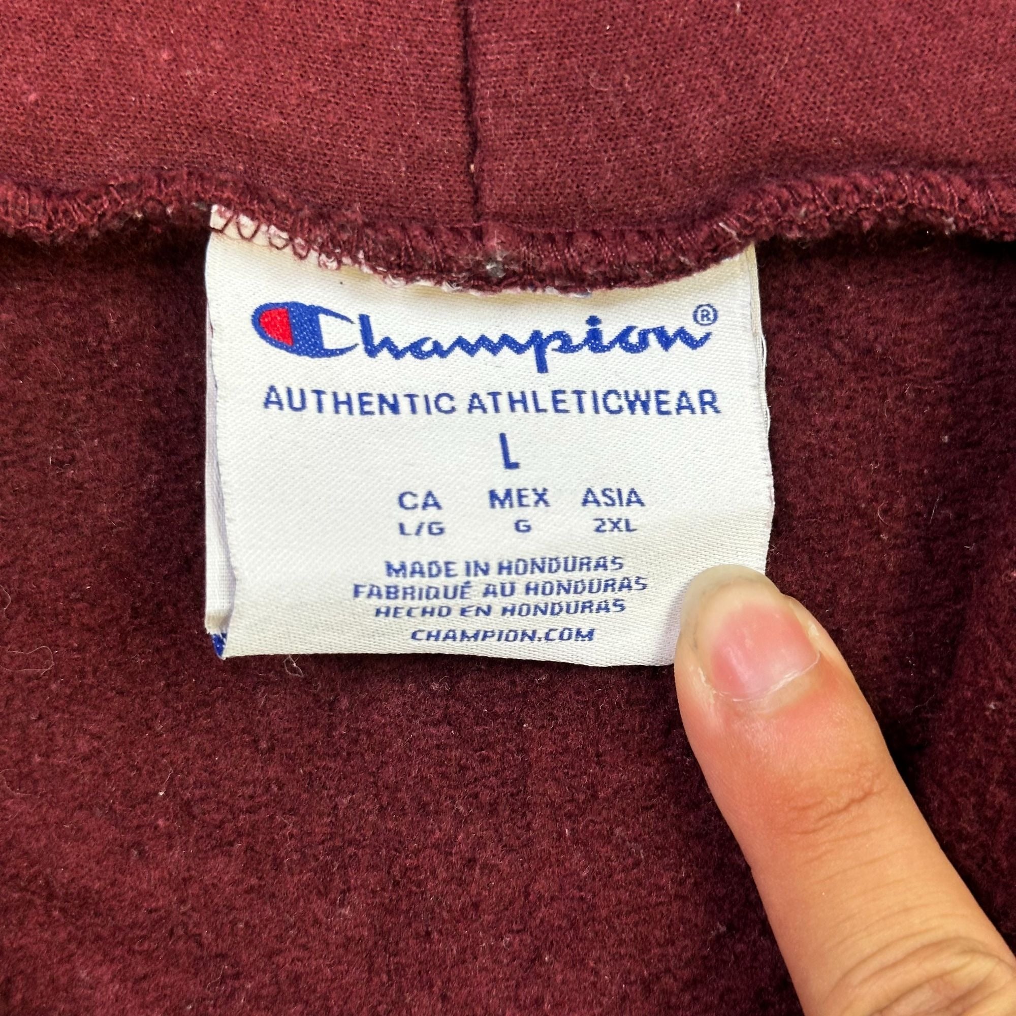 Champion Minnesota Hoodie Maroon L Authentic Athleticwear Cotton/Polyester Unisex Full Zip Front Pocket