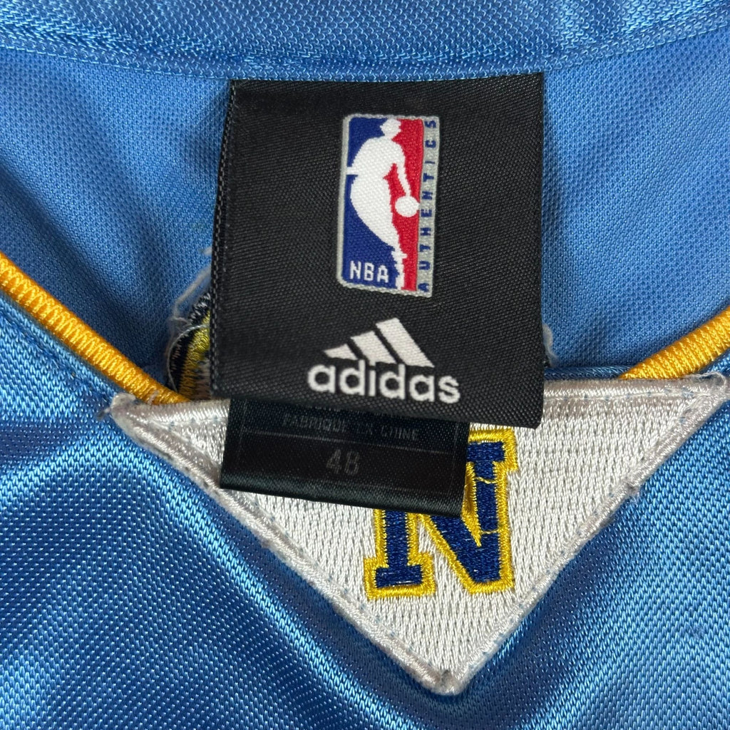 Carmelo Anthony Denver Nuggets NBA Jersey Size 48 By Adidas Blue With Yellow & White Accents Sleeveless Polyester Basketball Top