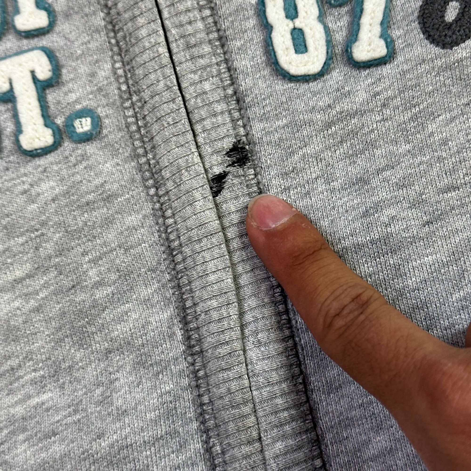 Aeropostale Gray Zip-Up Hoodie With Front Pocket & Hood S