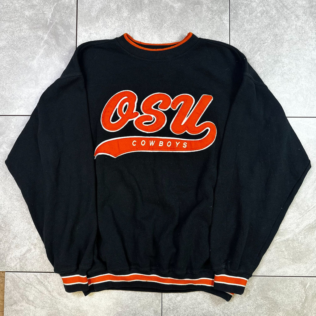 OSU Cowboys Black & Orange Crewneck Sweatshirt XL By Starter