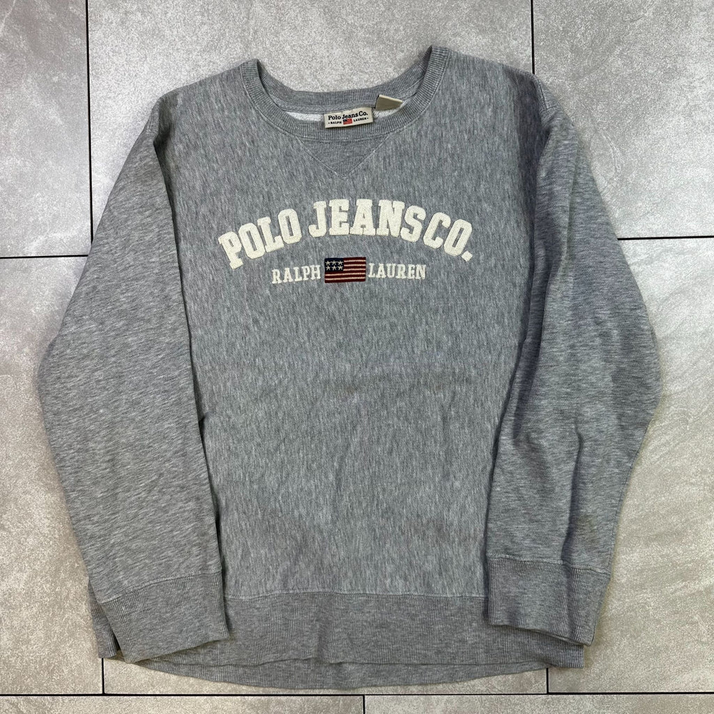 Polo Jeans Co. Ralph Lauren Gray Crewneck Sweatshirt M/M Cotton/Polyester Blend