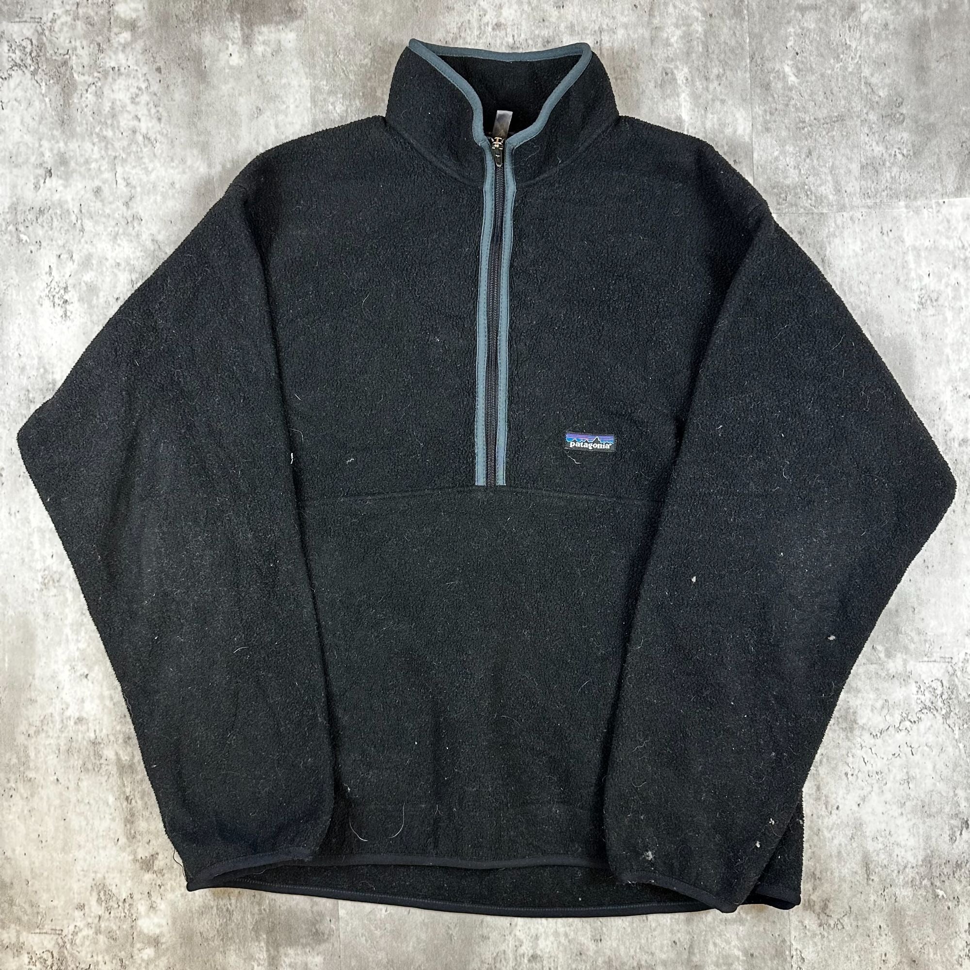 Patagonia Synchilla Black Fleece Pullover Sweatshirt 1/4 Zip Mens Size XL Warm Outdoor Wear