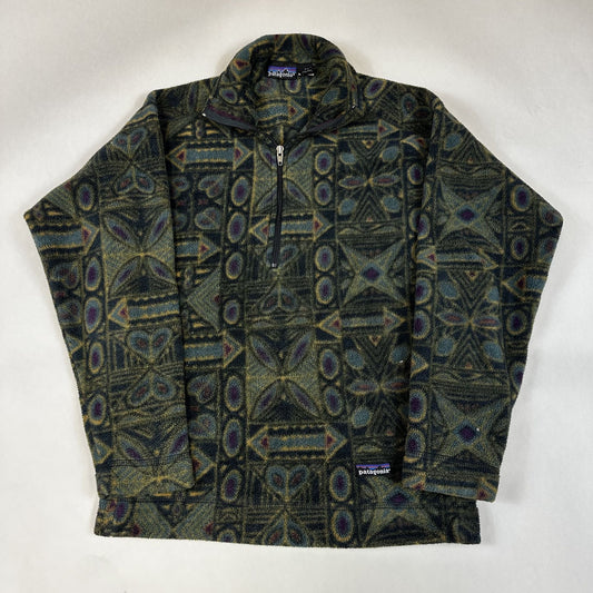 Vintage Patagonia Synchilla Aztec Pattern Zip Fleece Pullover Jacket S Multicolor