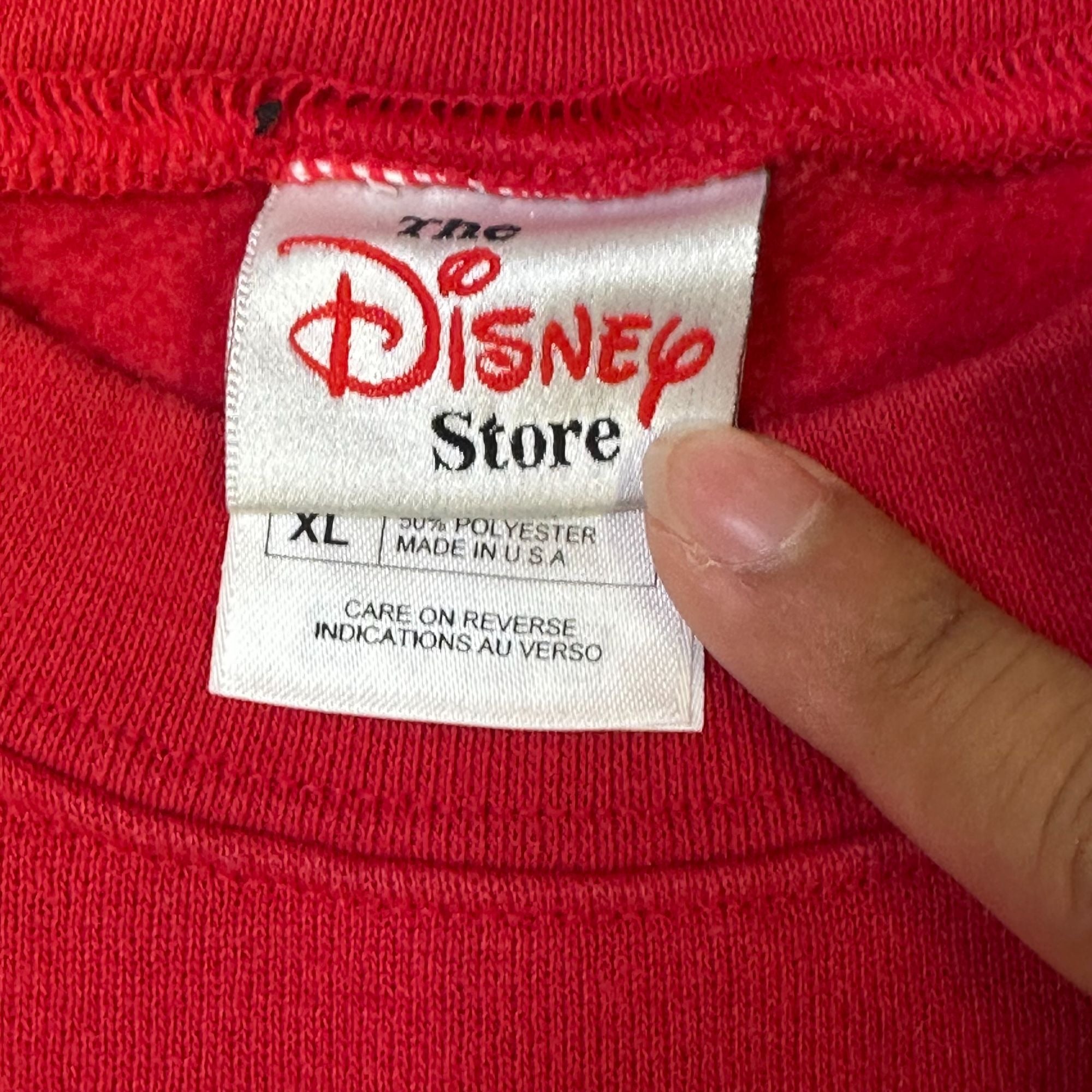Vintage Disney Store Winnie The Pooh Bear Bottom Red Pullover Sweatshirt XL 90s Made In USA 100% Polyester
