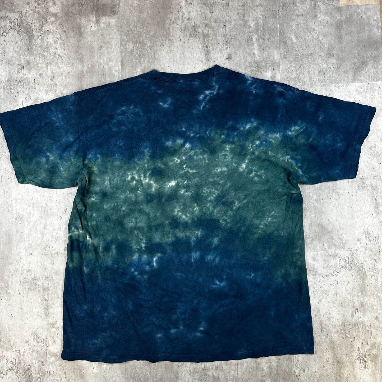Pink Floyd The Wall Liquid Blue Tie Dye T-Shirt XL 100% Cotton Blue & Green
