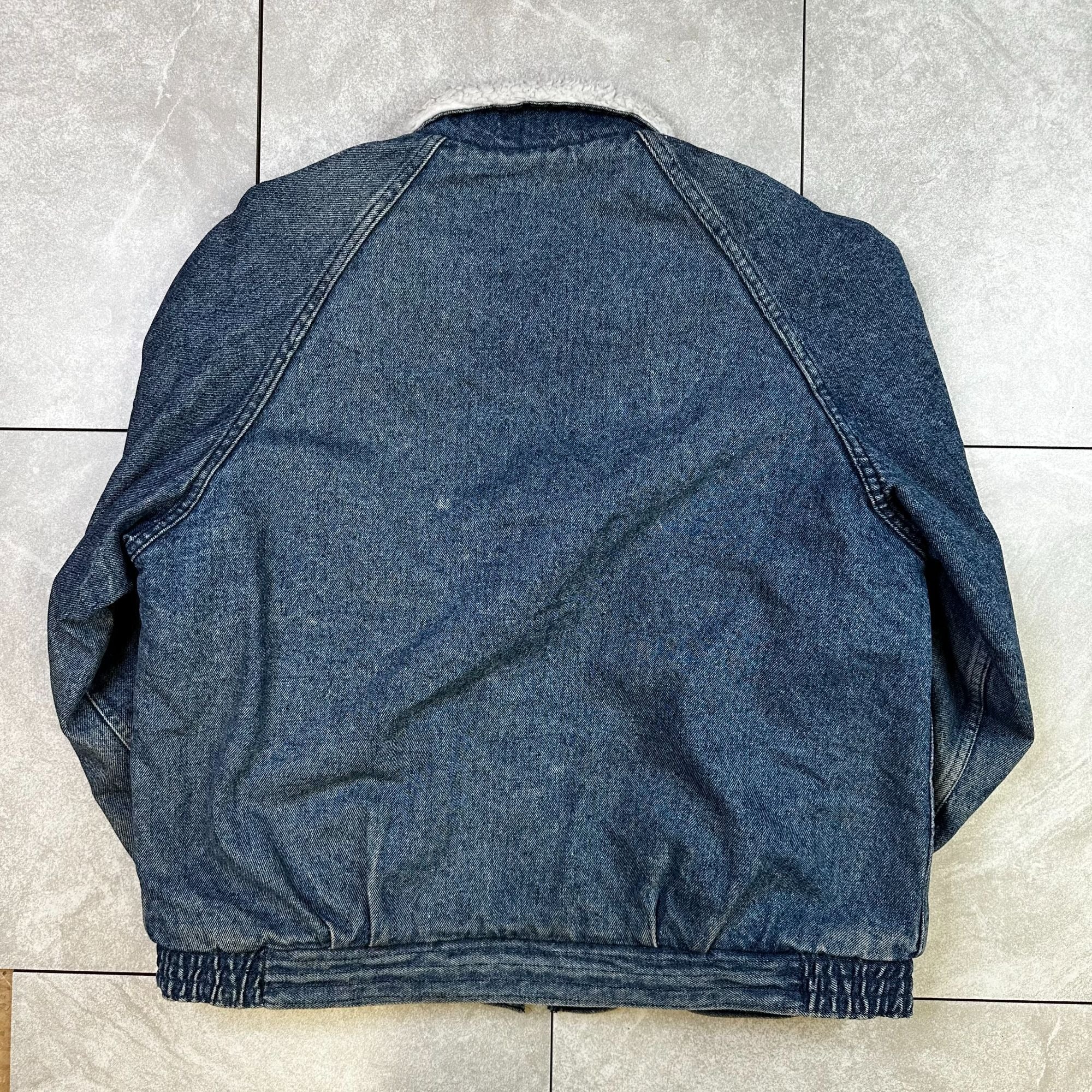 Levis Denim Sherpa Lined Jacket Large Button Front Warm Outerwear