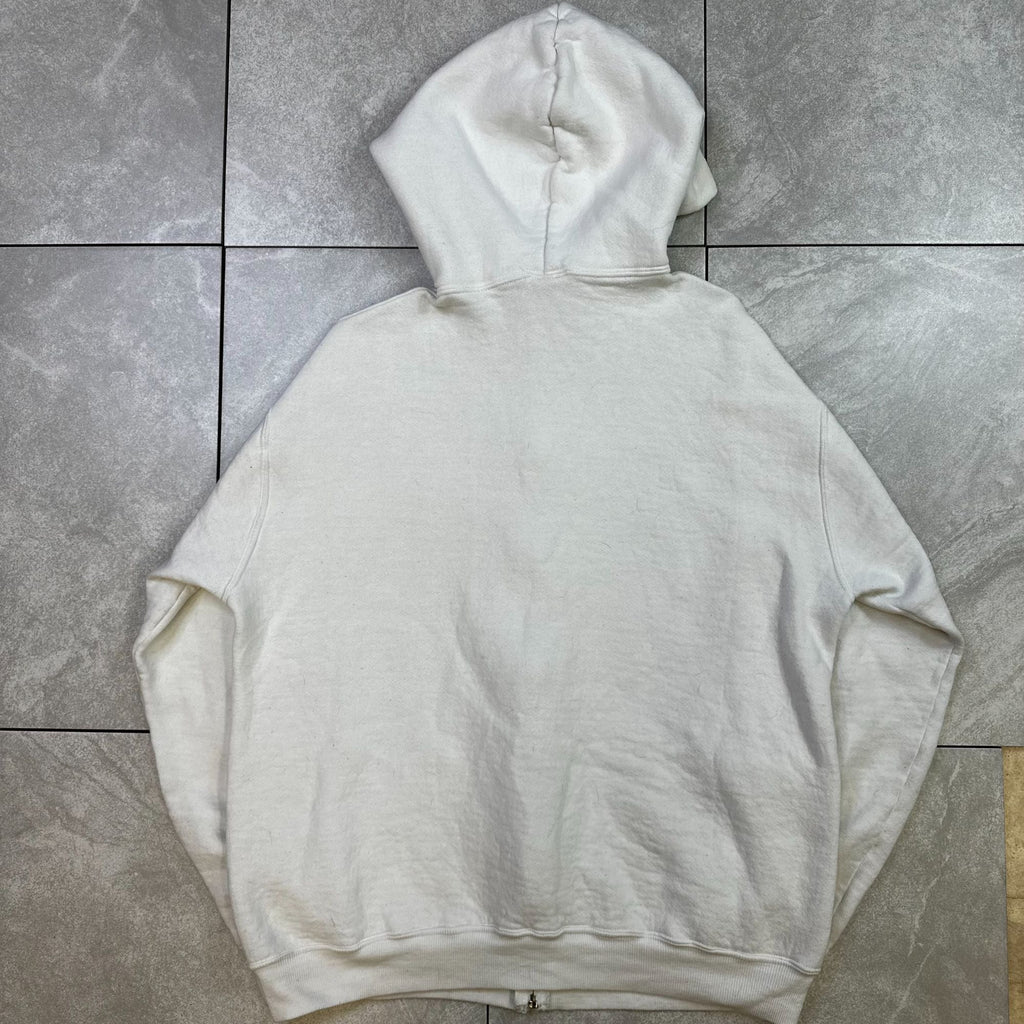 Russell Sportswear L White Zip-Up Hoodie Made In USA