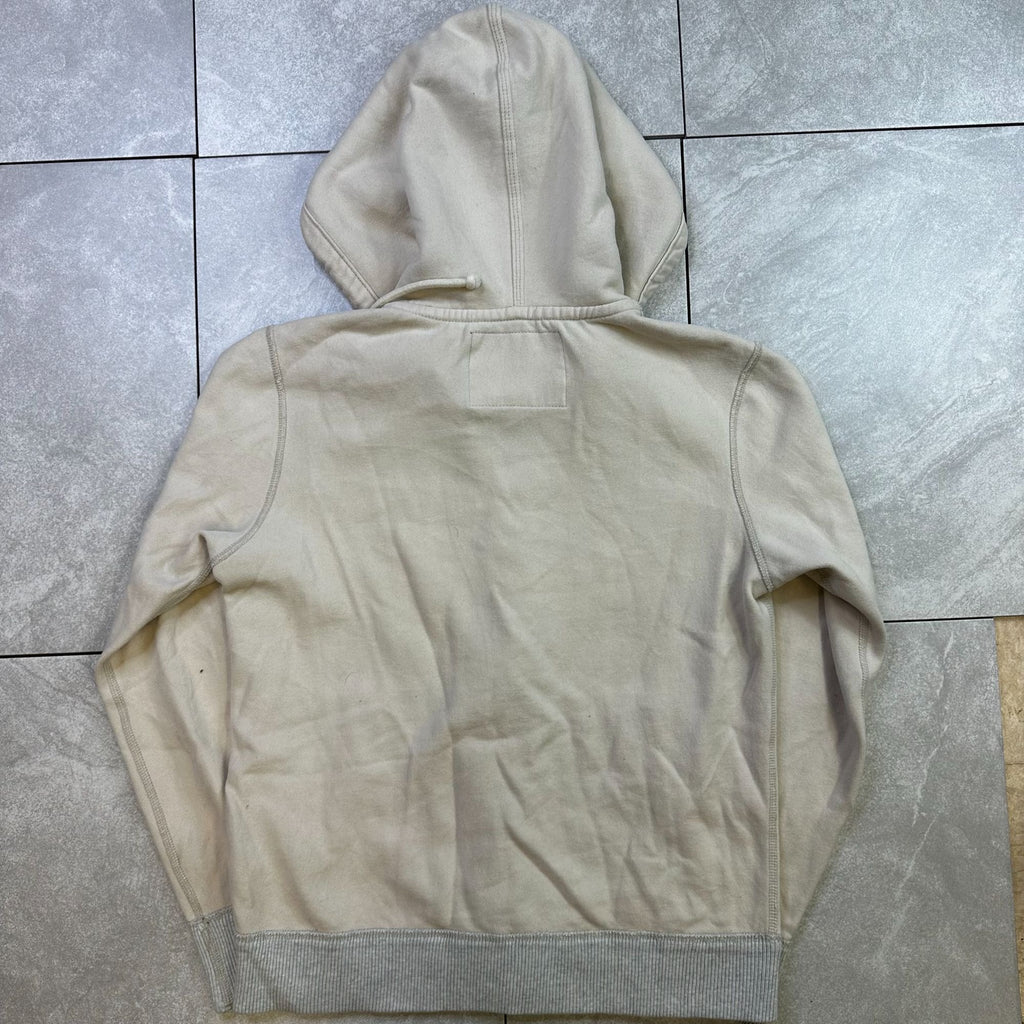 American Eagle Outfitters Beige Hooded Zip-Up Jacket S/P Athletic Fit Sherpa-Lined