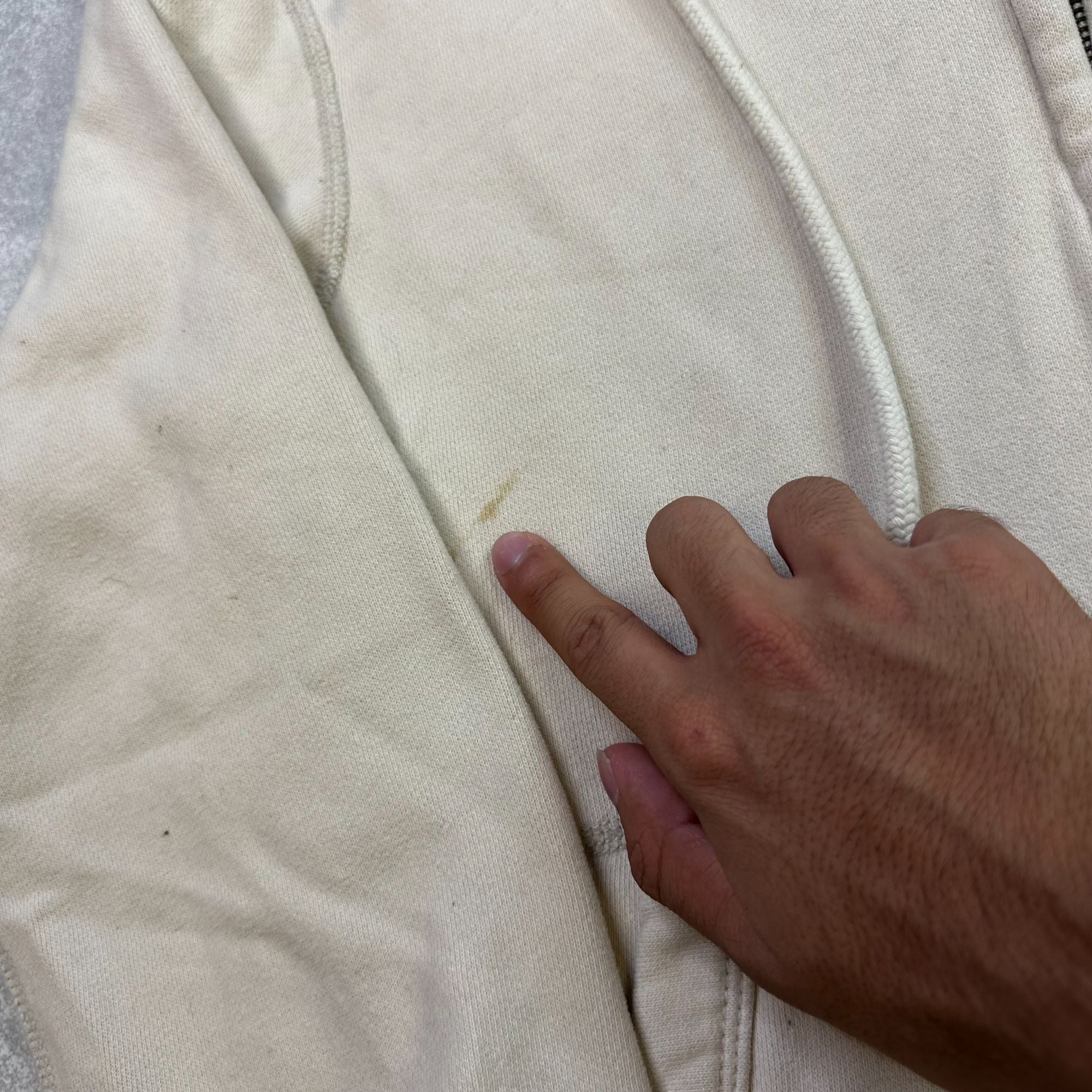 American Eagle Outfitters Beige Hooded Zip-Up Jacket S/P Athletic Fit Sherpa-Lined